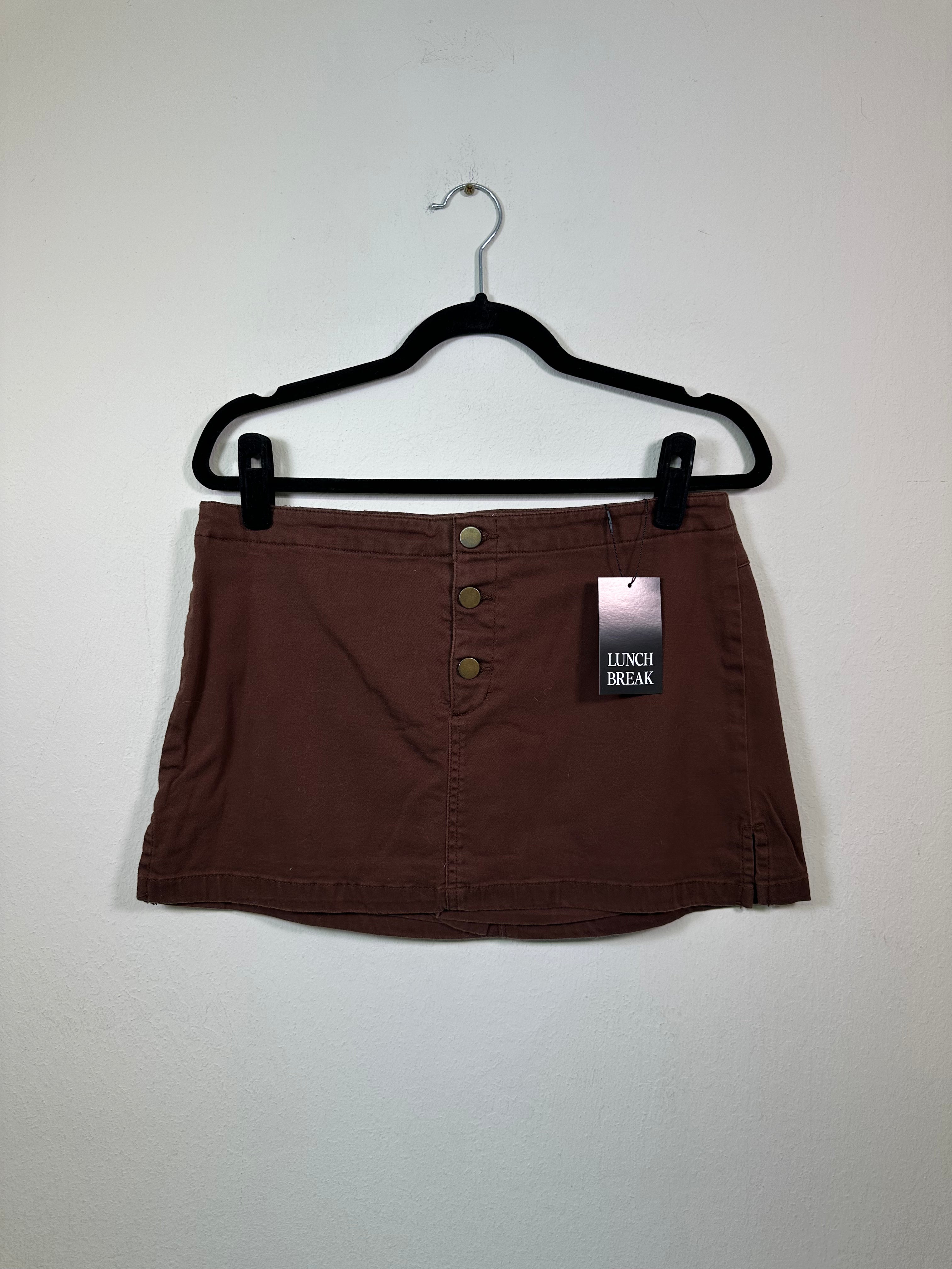 Y2K Xhileration Chocolate Brown Lace-Up Mini Skort