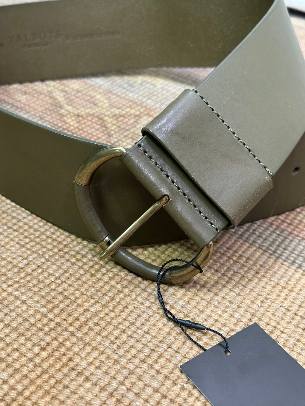 Talbots Olive Green Genuine Leather Wide Belt
