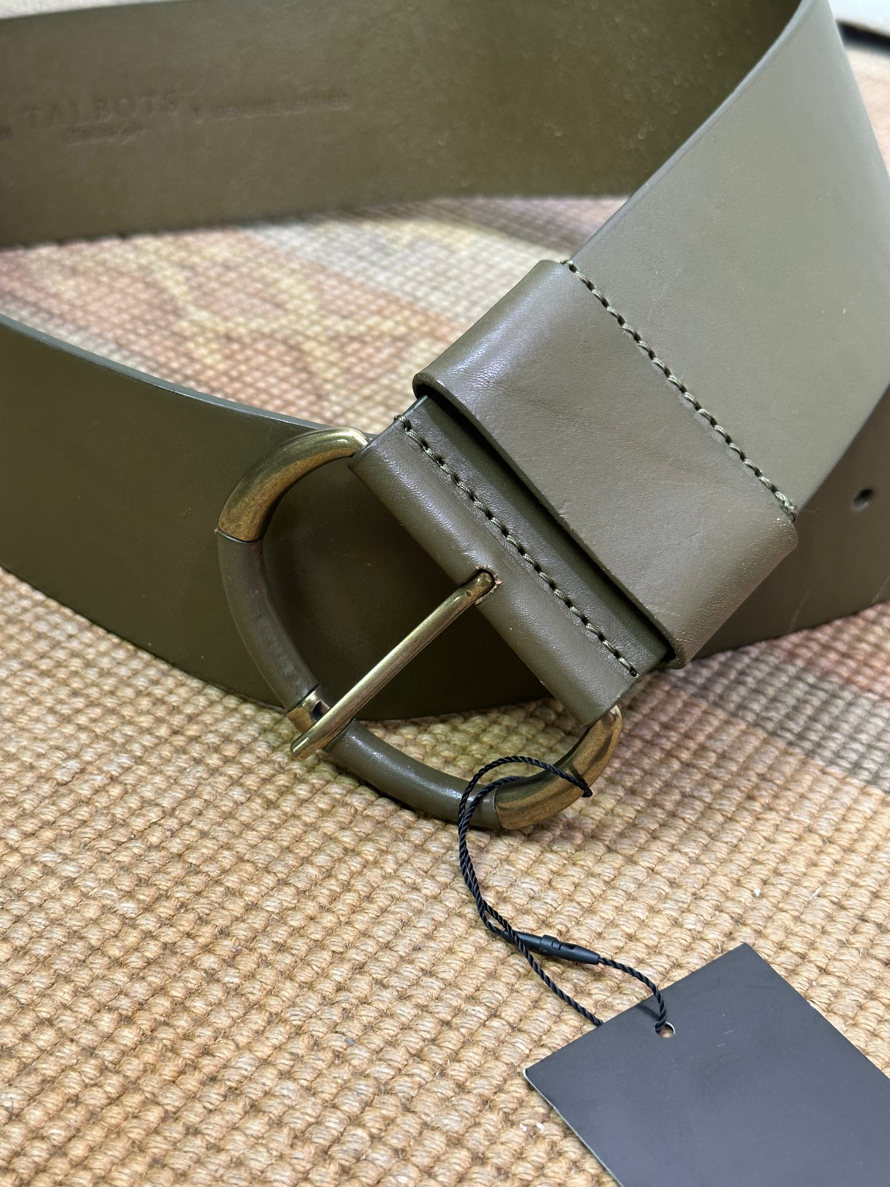 Talbots Olive Green Genuine Leather Wide Belt