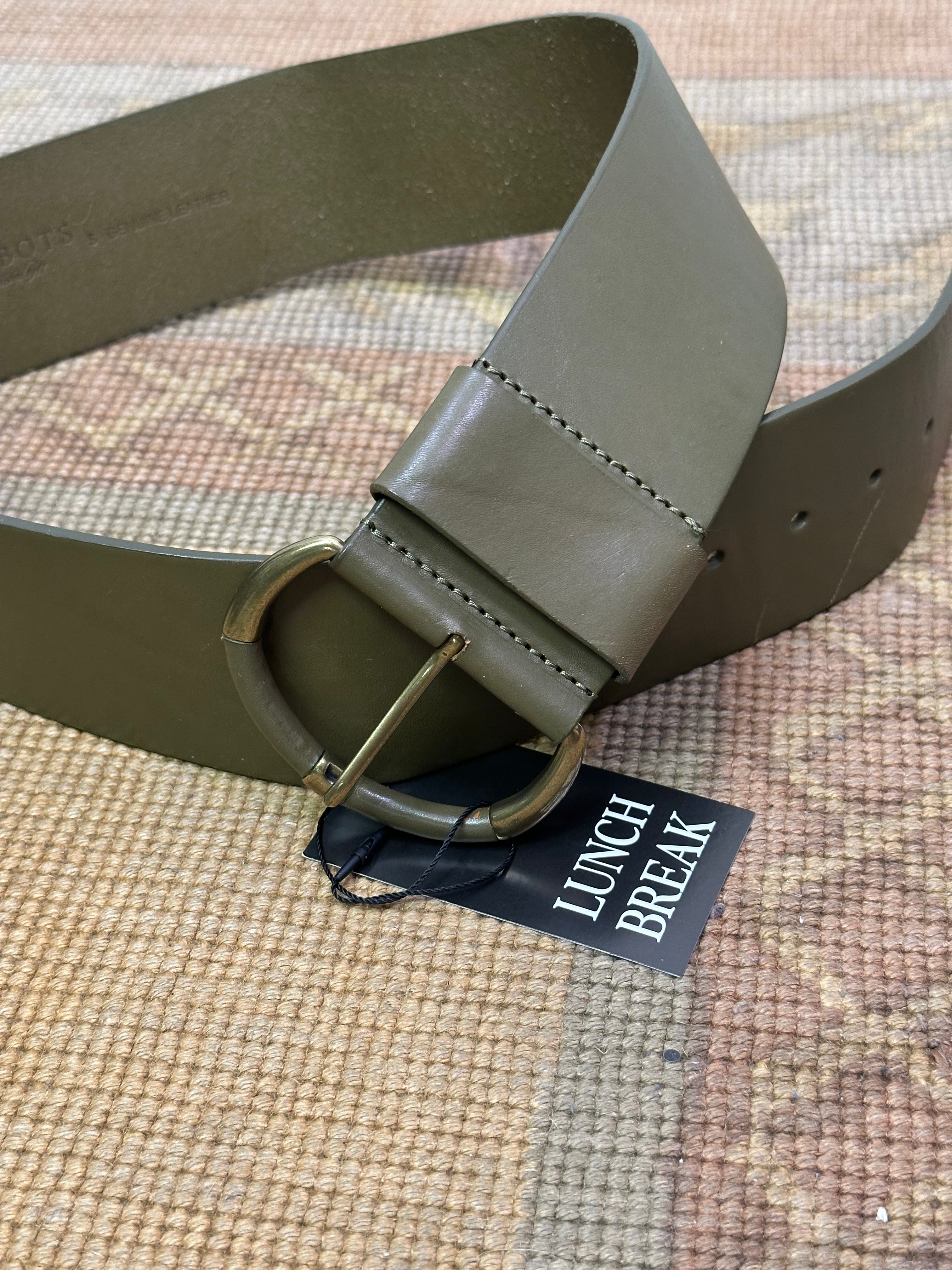 Talbots Olive Green Genuine Leather Wide Belt