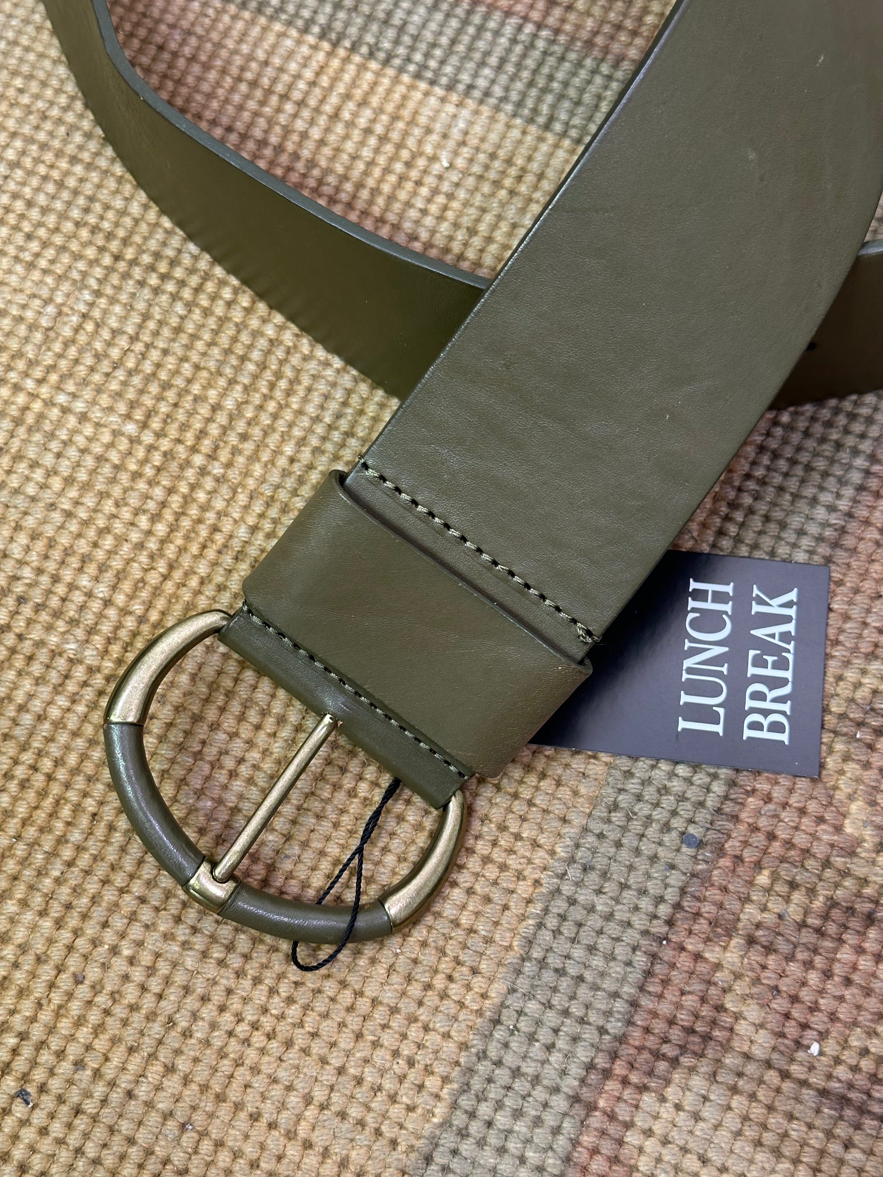 Talbots Olive Green Genuine Leather Wide Belt