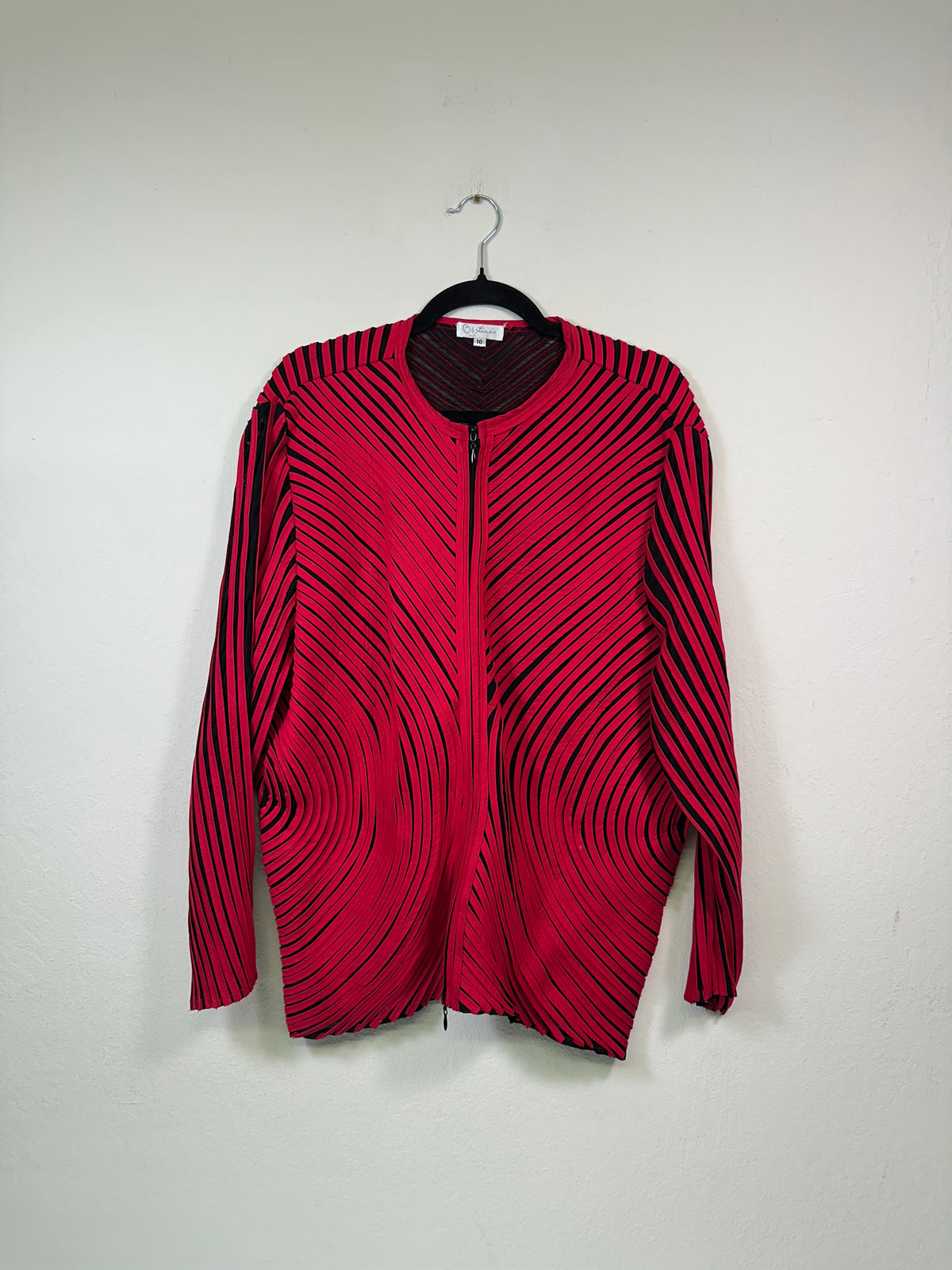 Obstinée Red & Black Cotton Statement Jacket