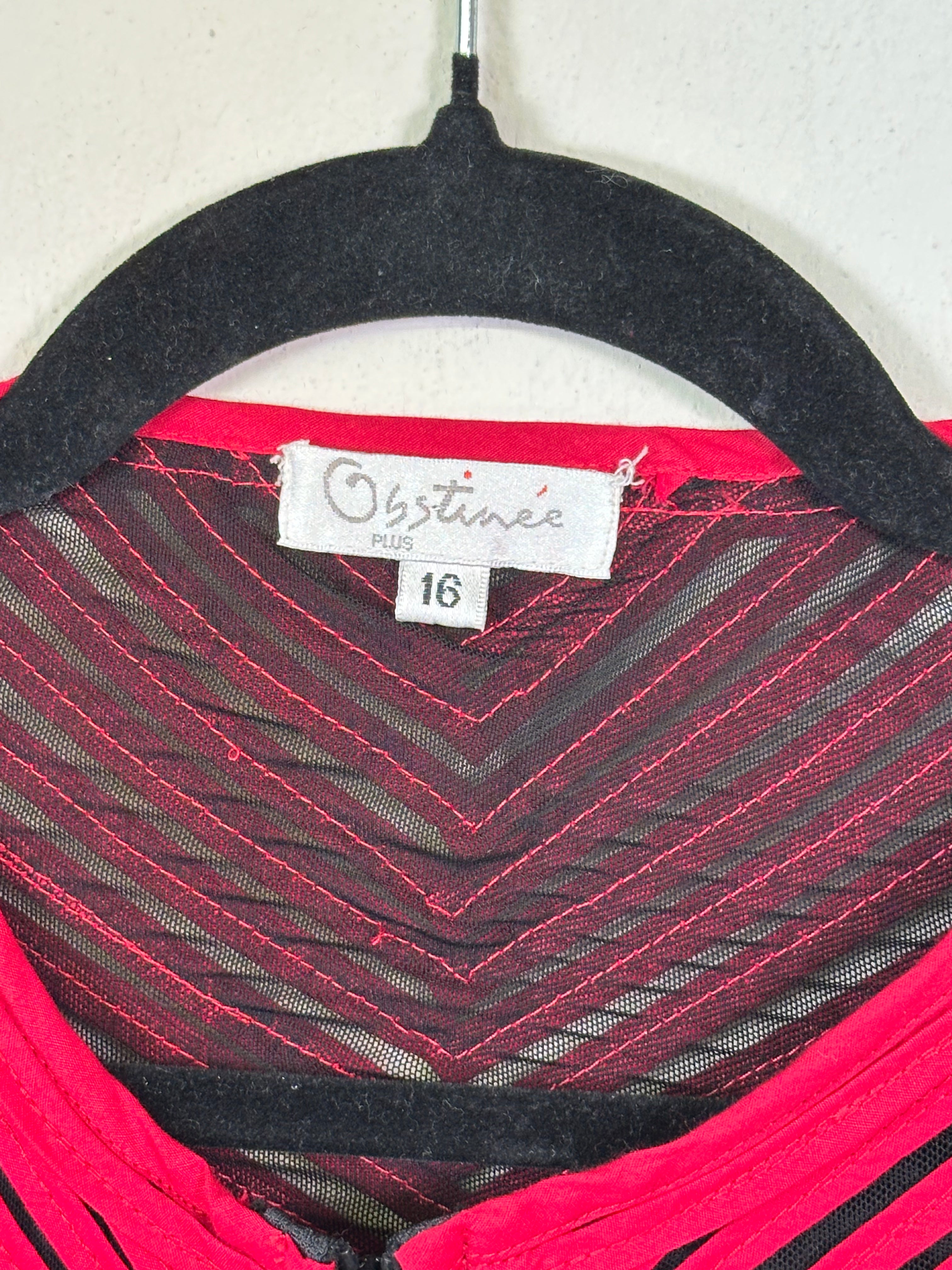 Obstinée Red & Black Cotton Statement Jacket