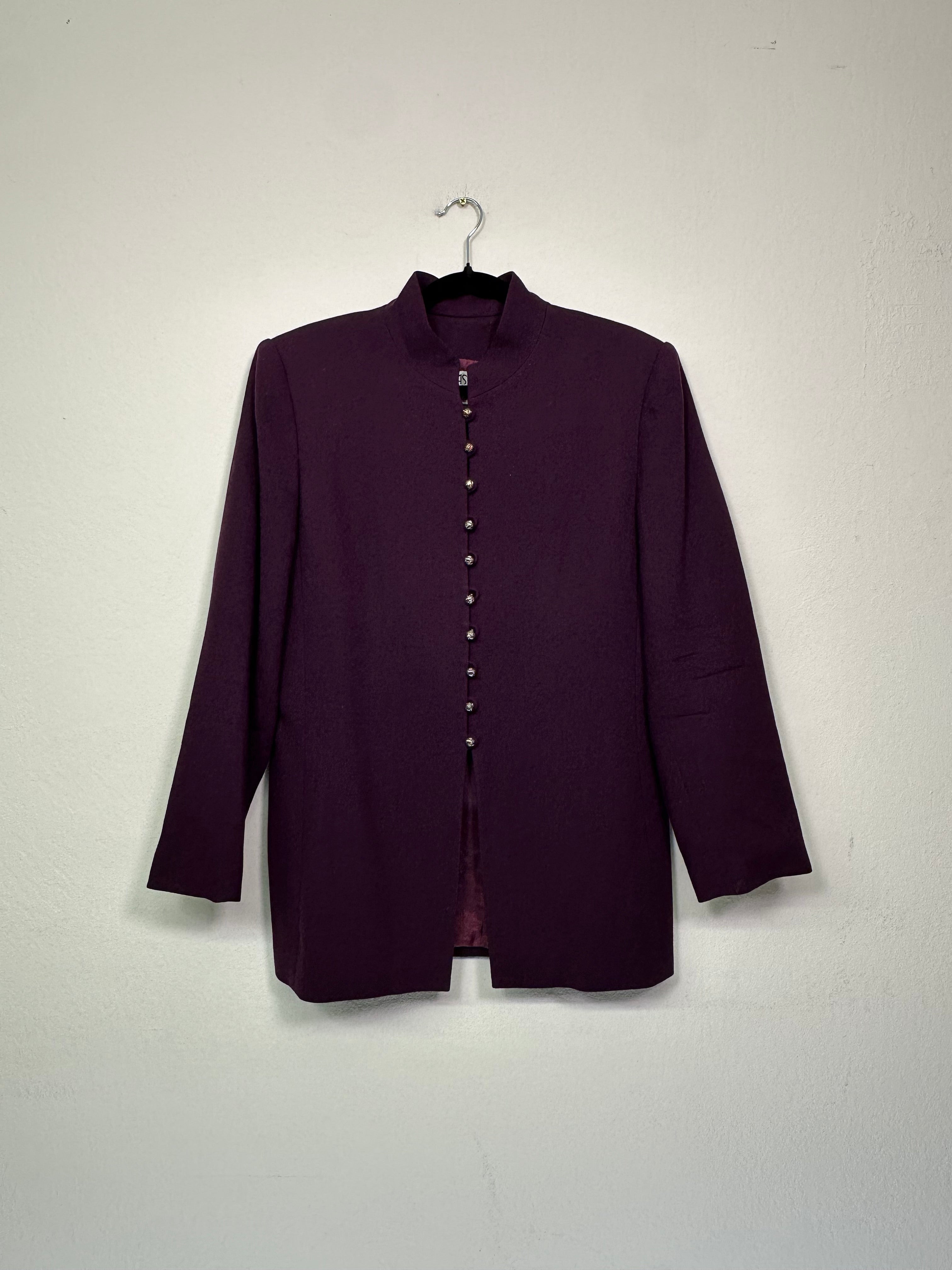 Wool Mandarin-Collar Jacket