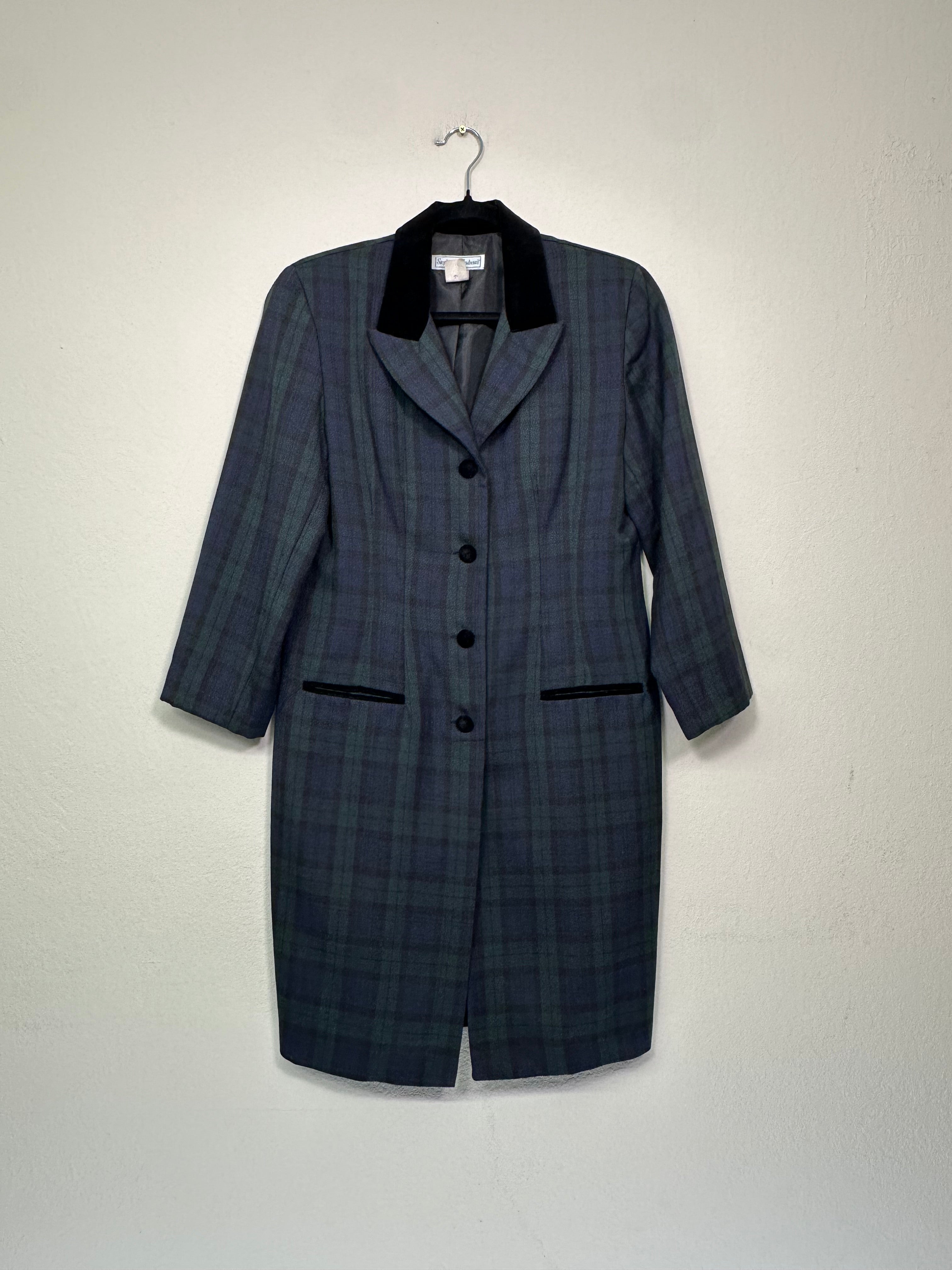 Plaid Button-Front Jacket