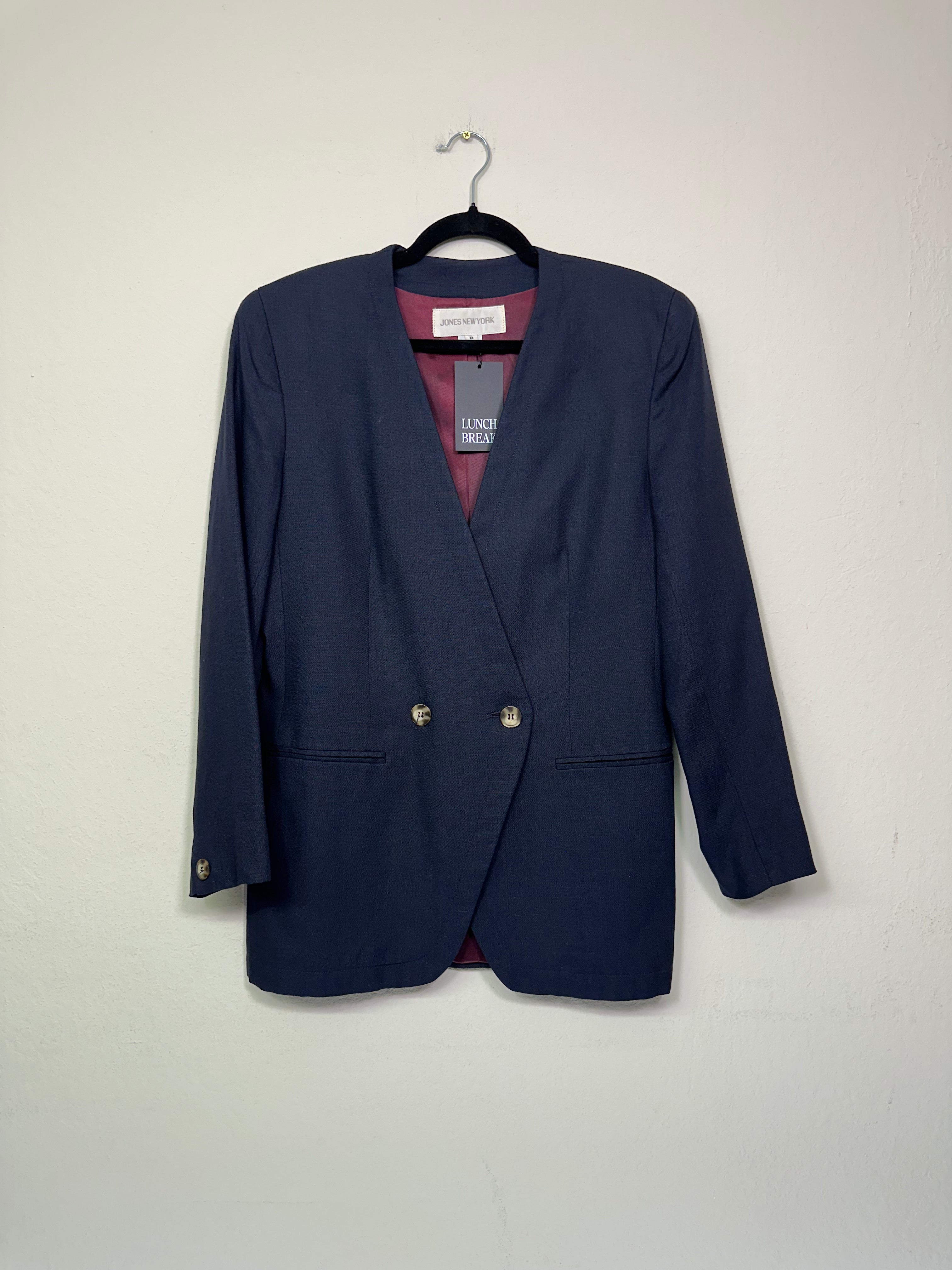 Navy Double-Breasted Blazer