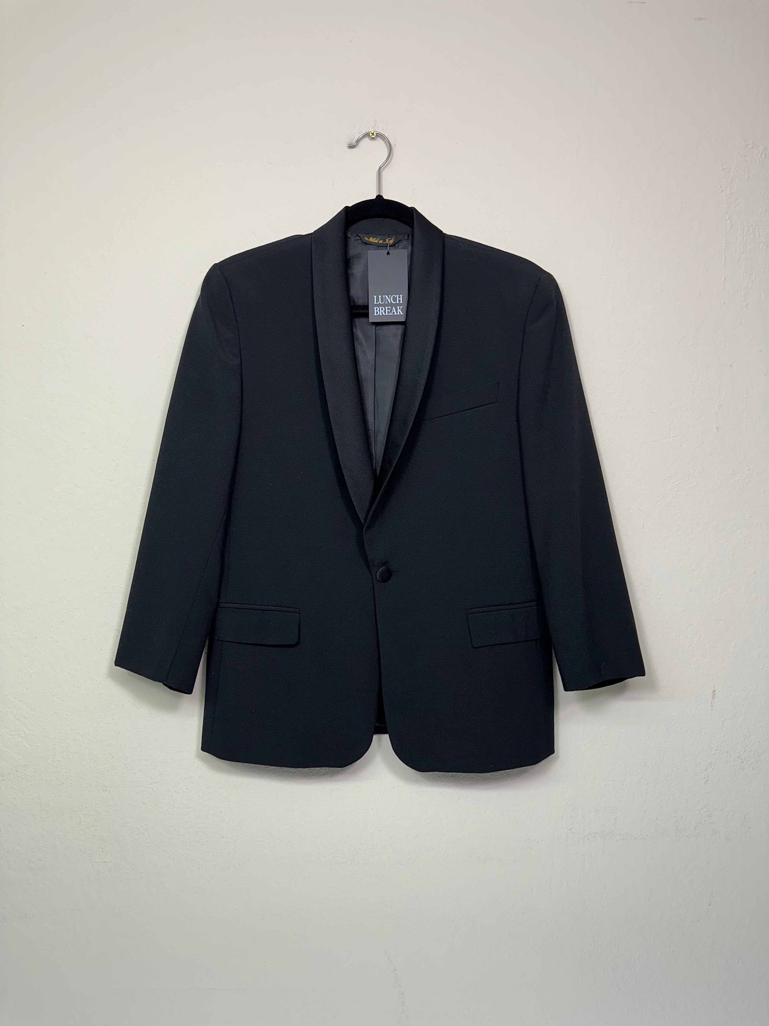 Italian Satin Shawl-Collar Blazer