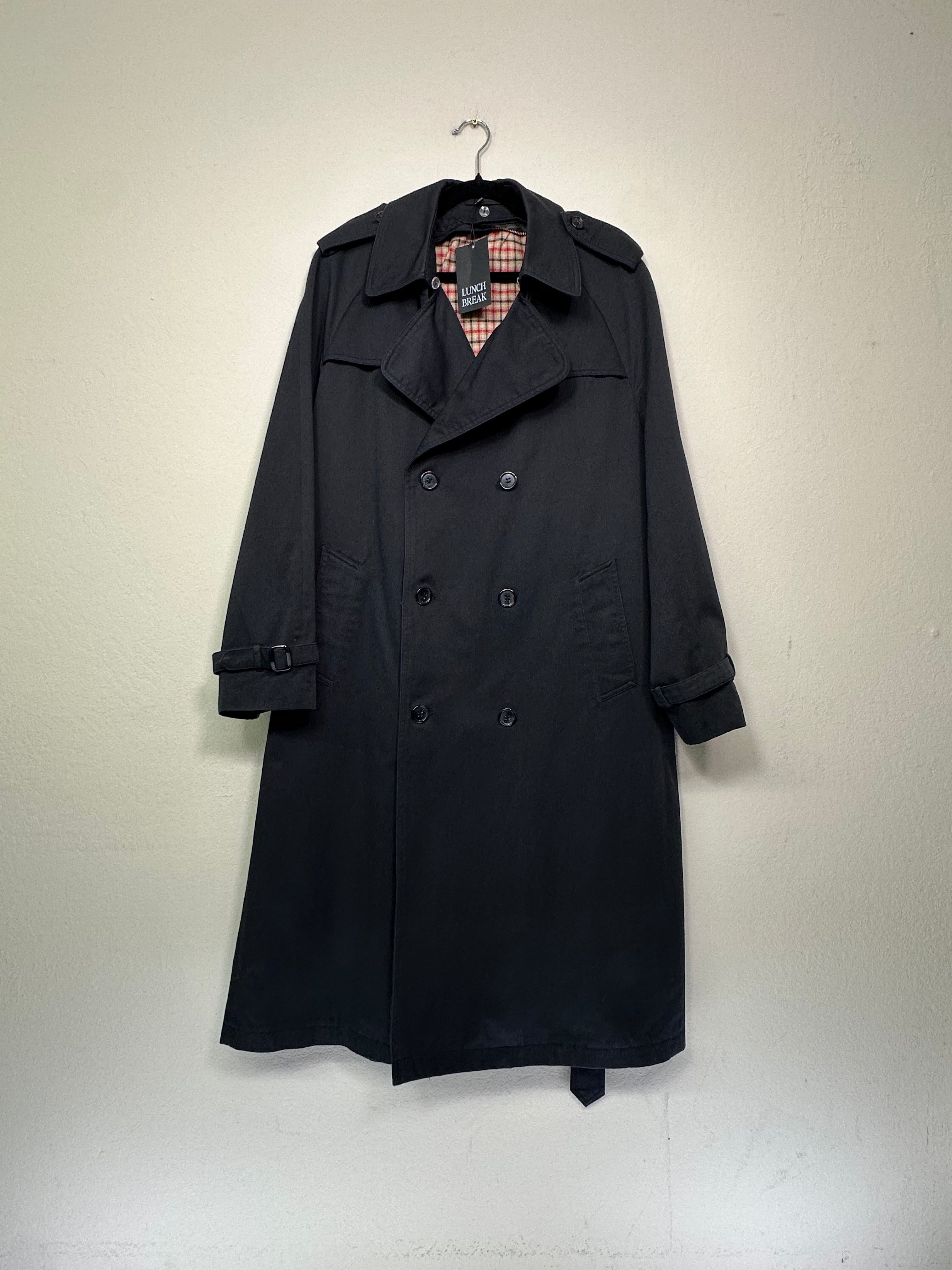 Washed Black Belted Trench Coat
