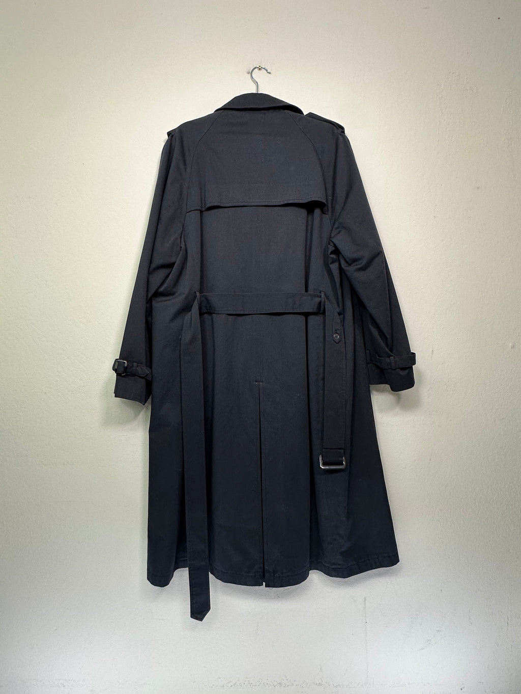 Washed Black Belted Trench Coat