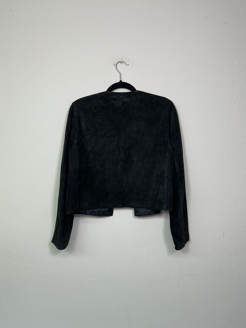 Suede & Leather Patchwork Collar Jacket
