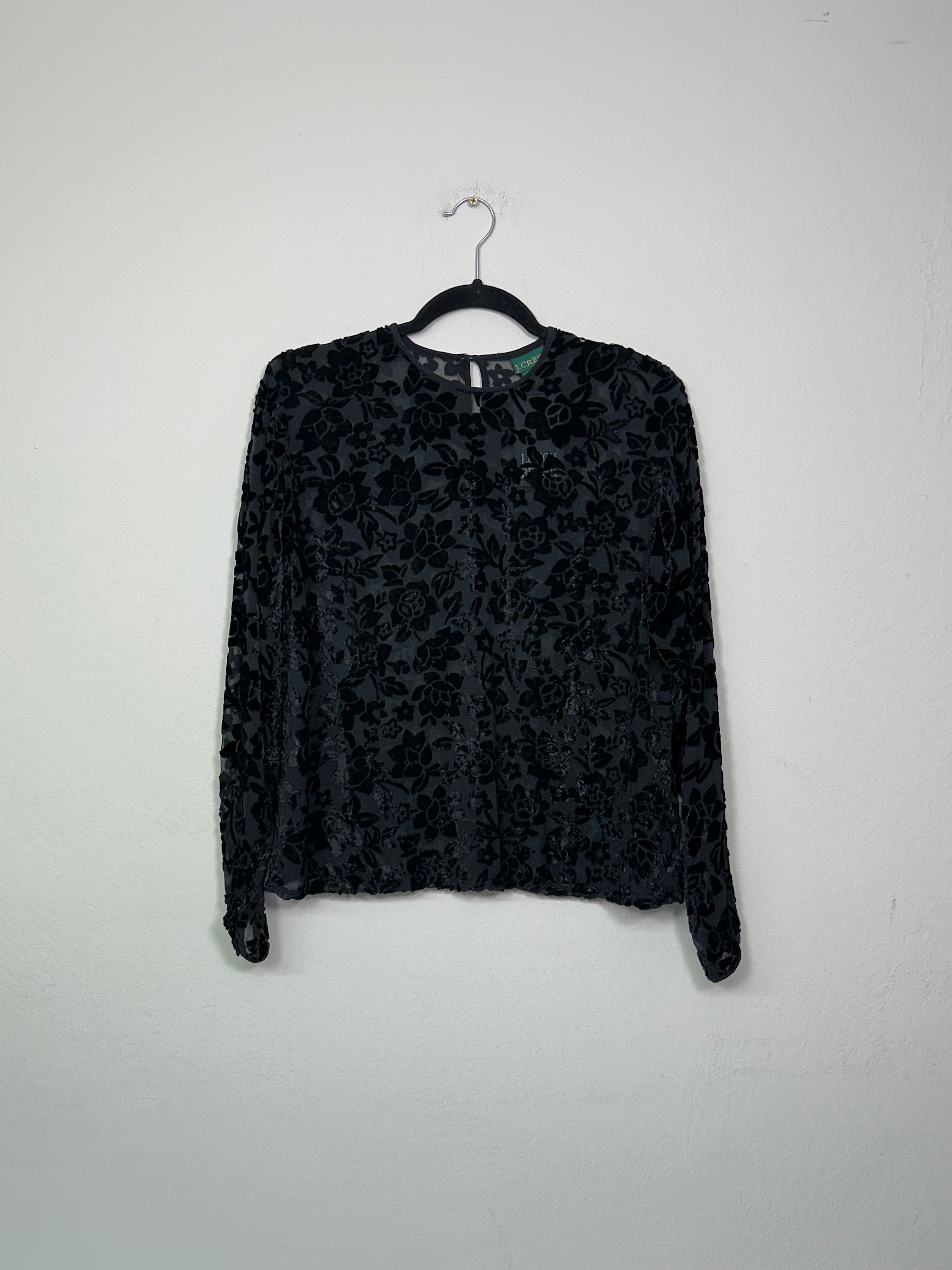 Sheer Velvet Floral Blouse