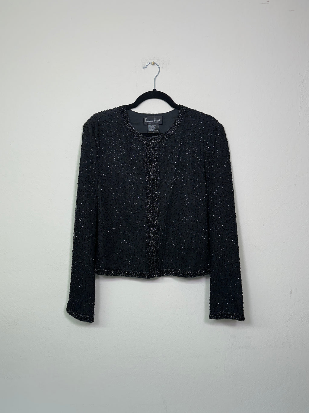Lawrence Kazar Beaded Silk Cardigan