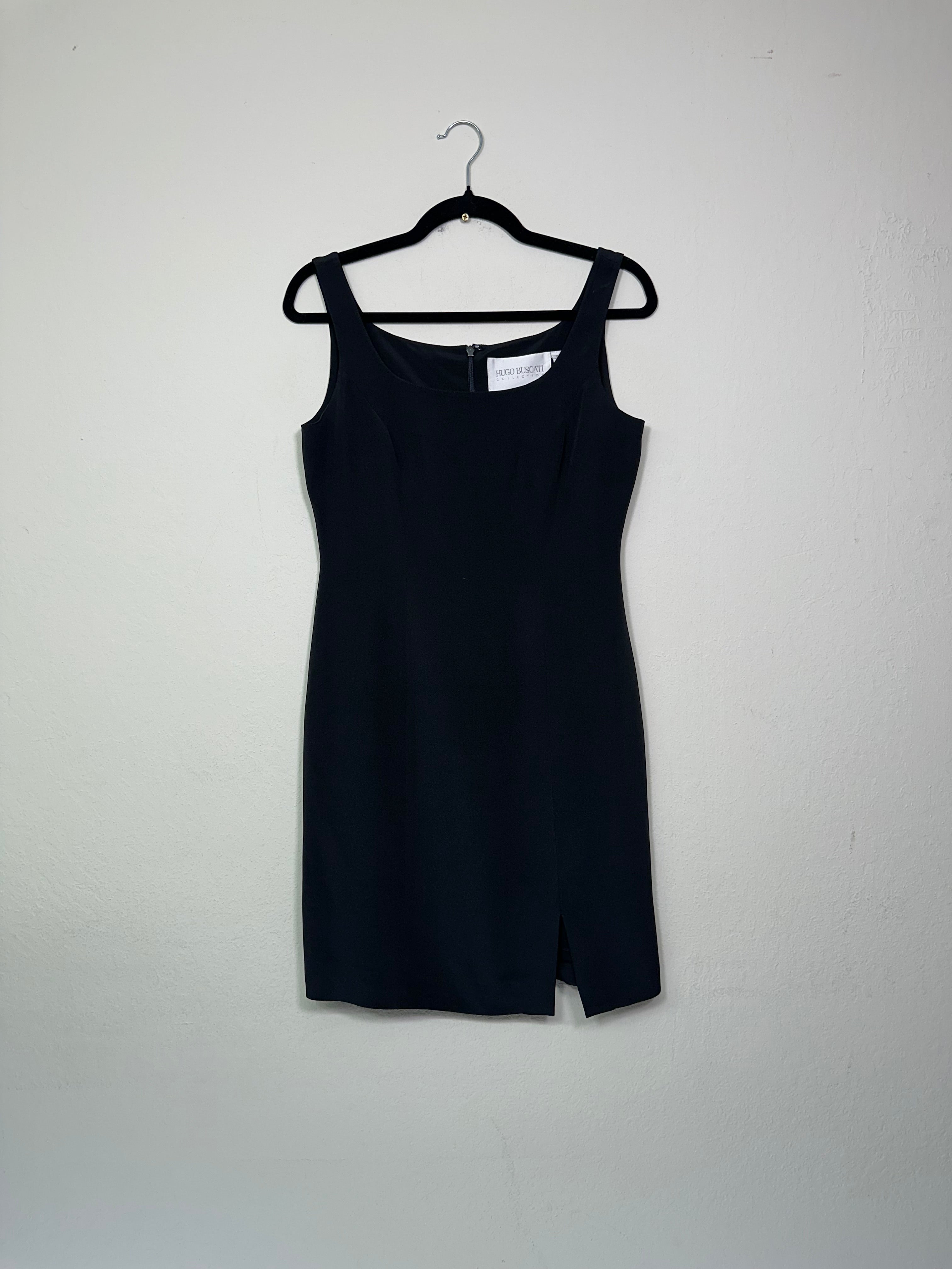 Hugo Buscati 100% Silk Classic Black Dress