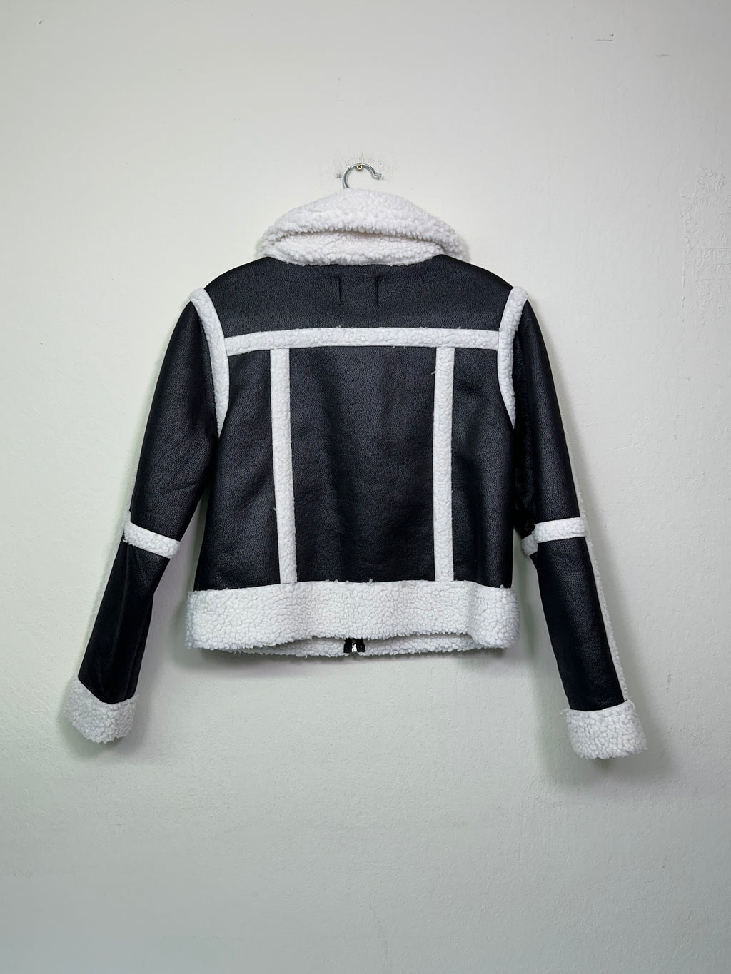 [modern] Faux Shearling Moto Jacket