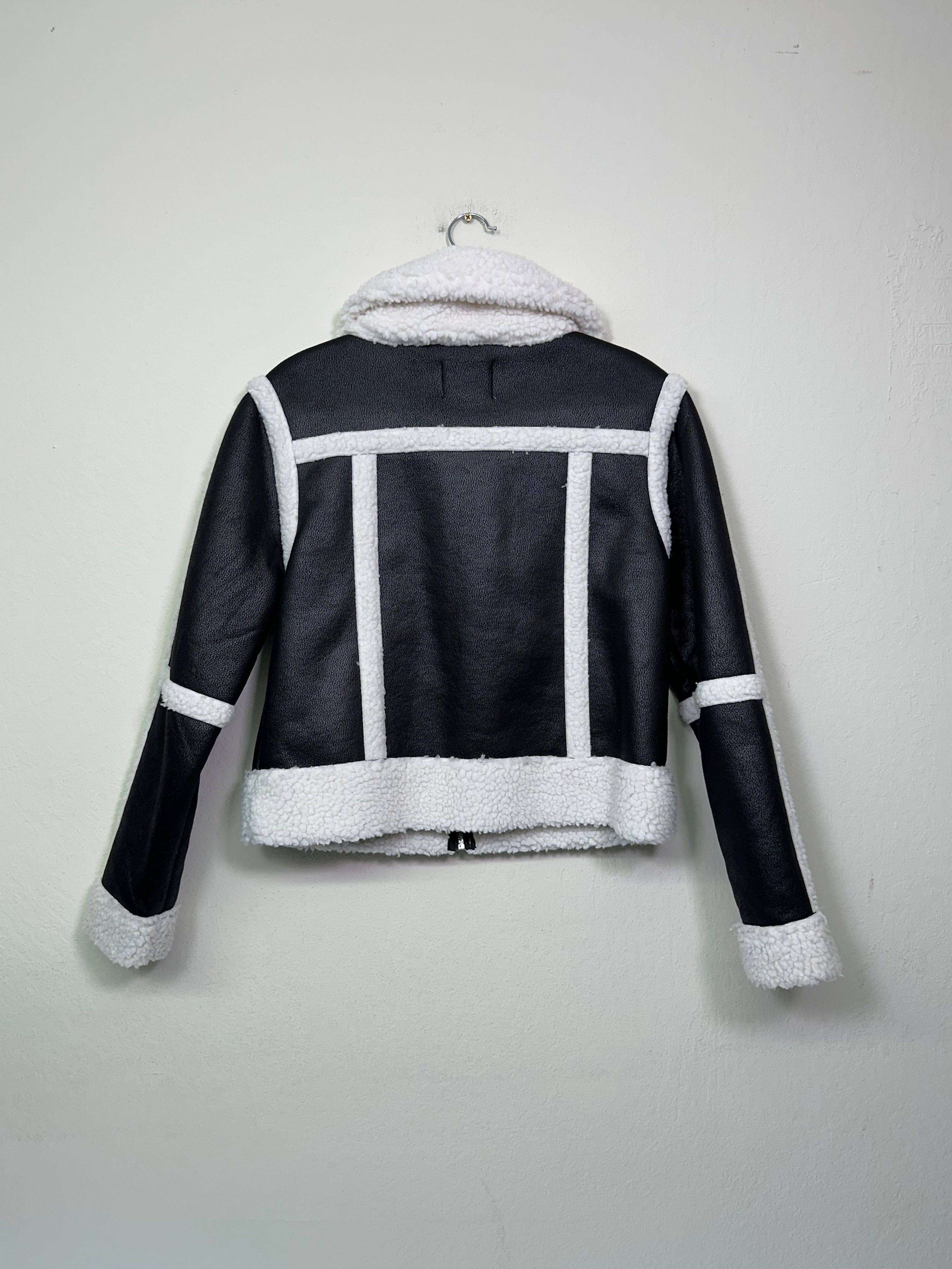 [modern] Faux Shearling Moto Jacket