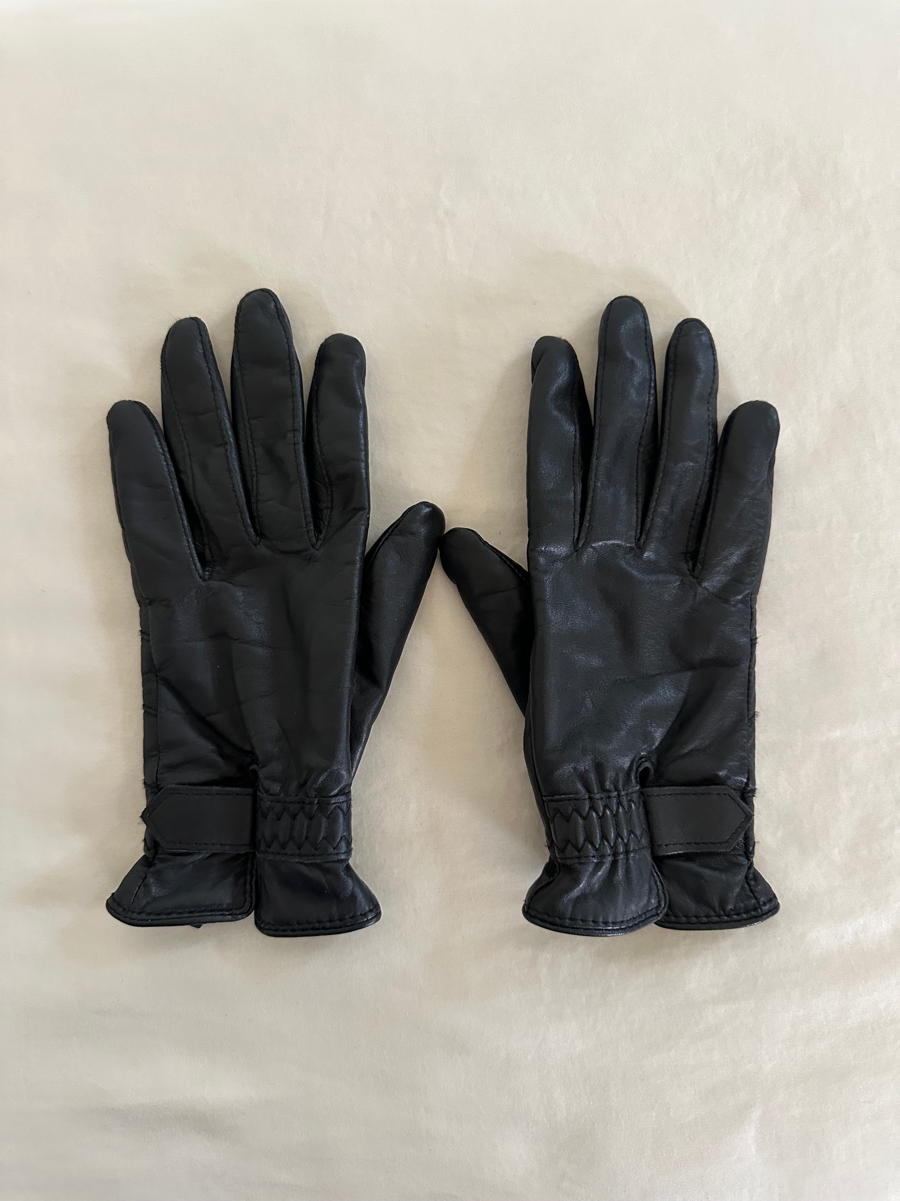 Black Leather Gloves