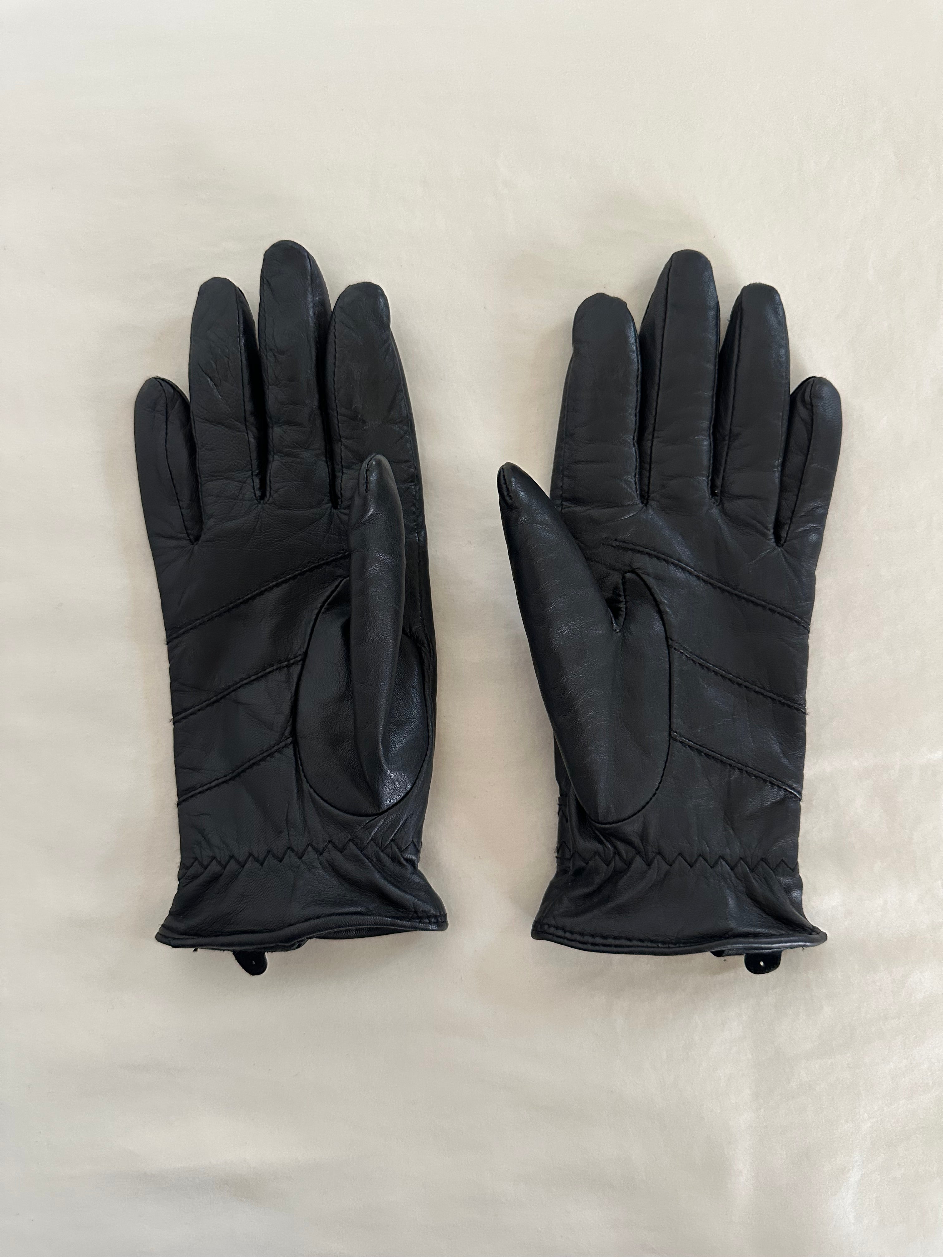 Black Leather Gloves