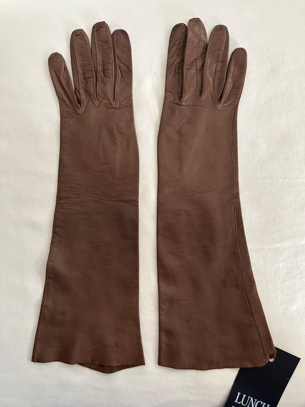 Brown Caresskid Leather Opera Gloves by Superb