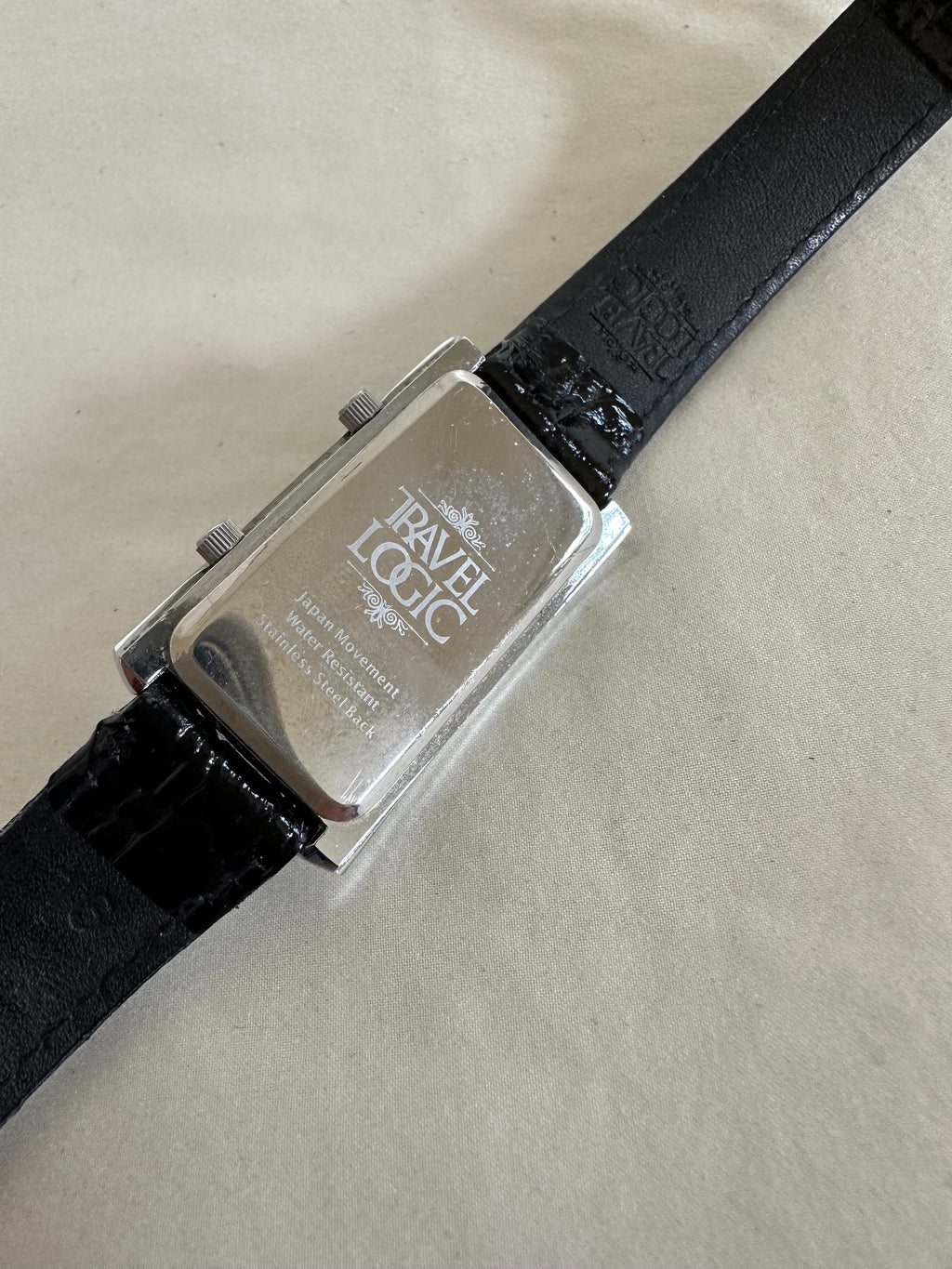 Dual Time Zones Patent Leather Watch