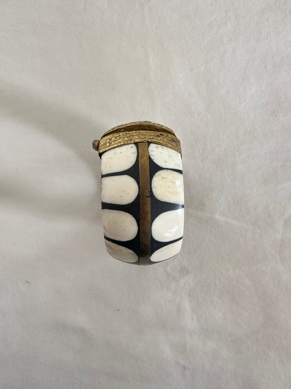 Vintage Bone & Brass Clamper Bracelet