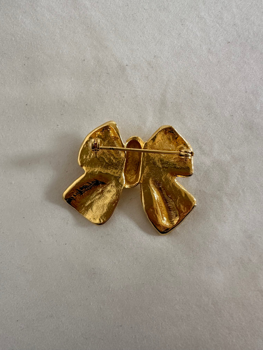 Gold-Tone Sculptural Bow Brooch