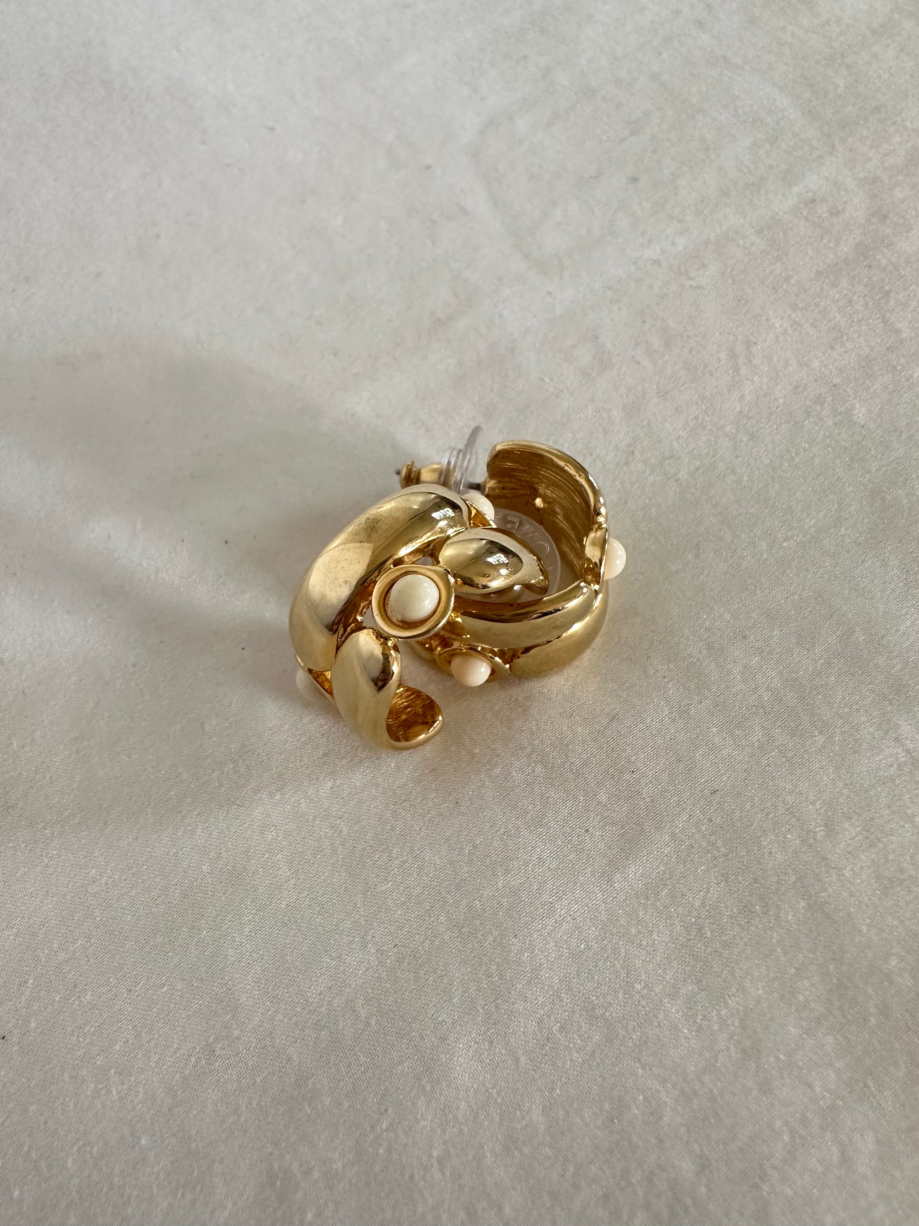 Monet Gold-Tone Abstract Hoops