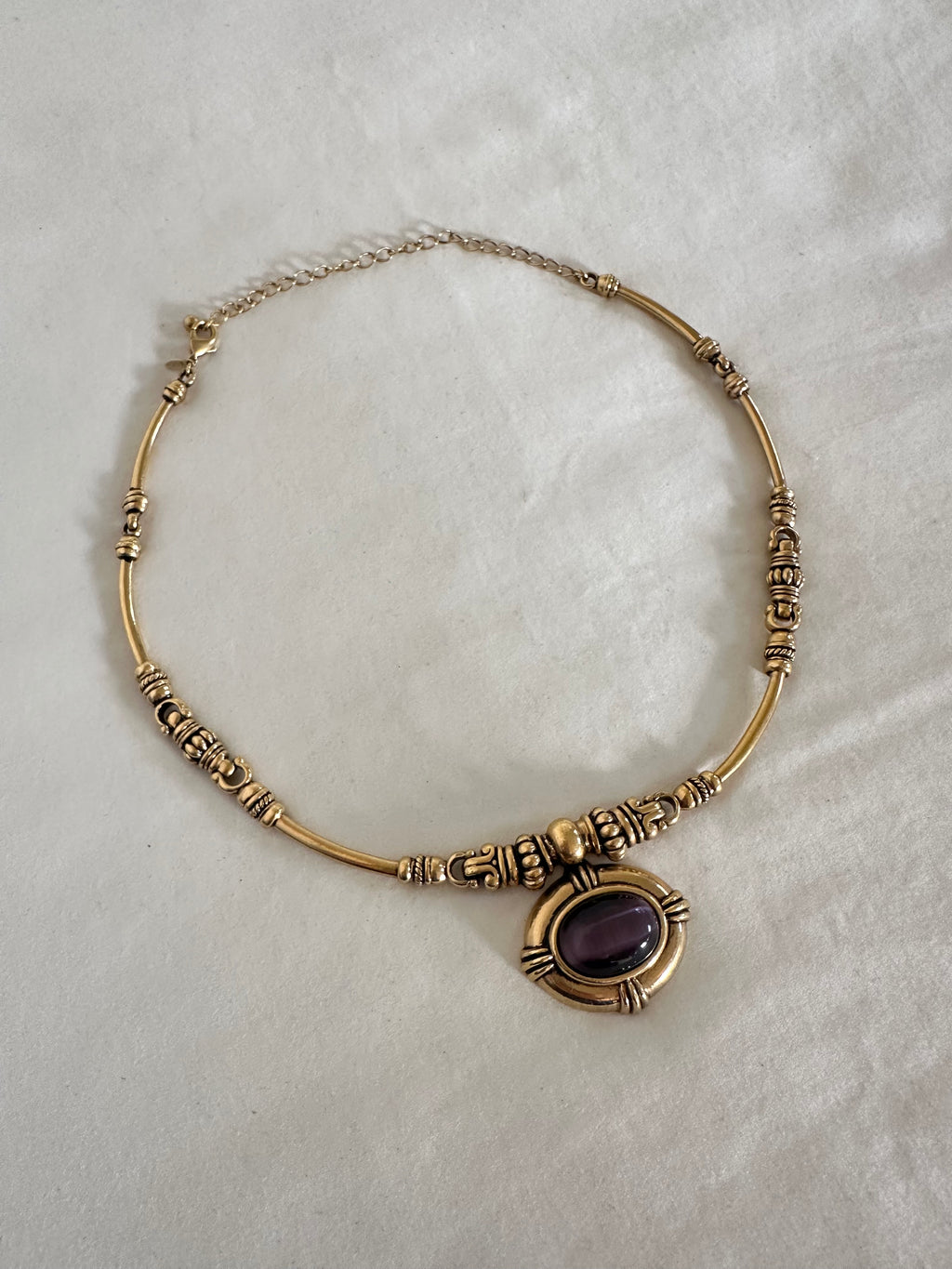 Vintage Avon Gold-Tone Cabochon Choker Necklace