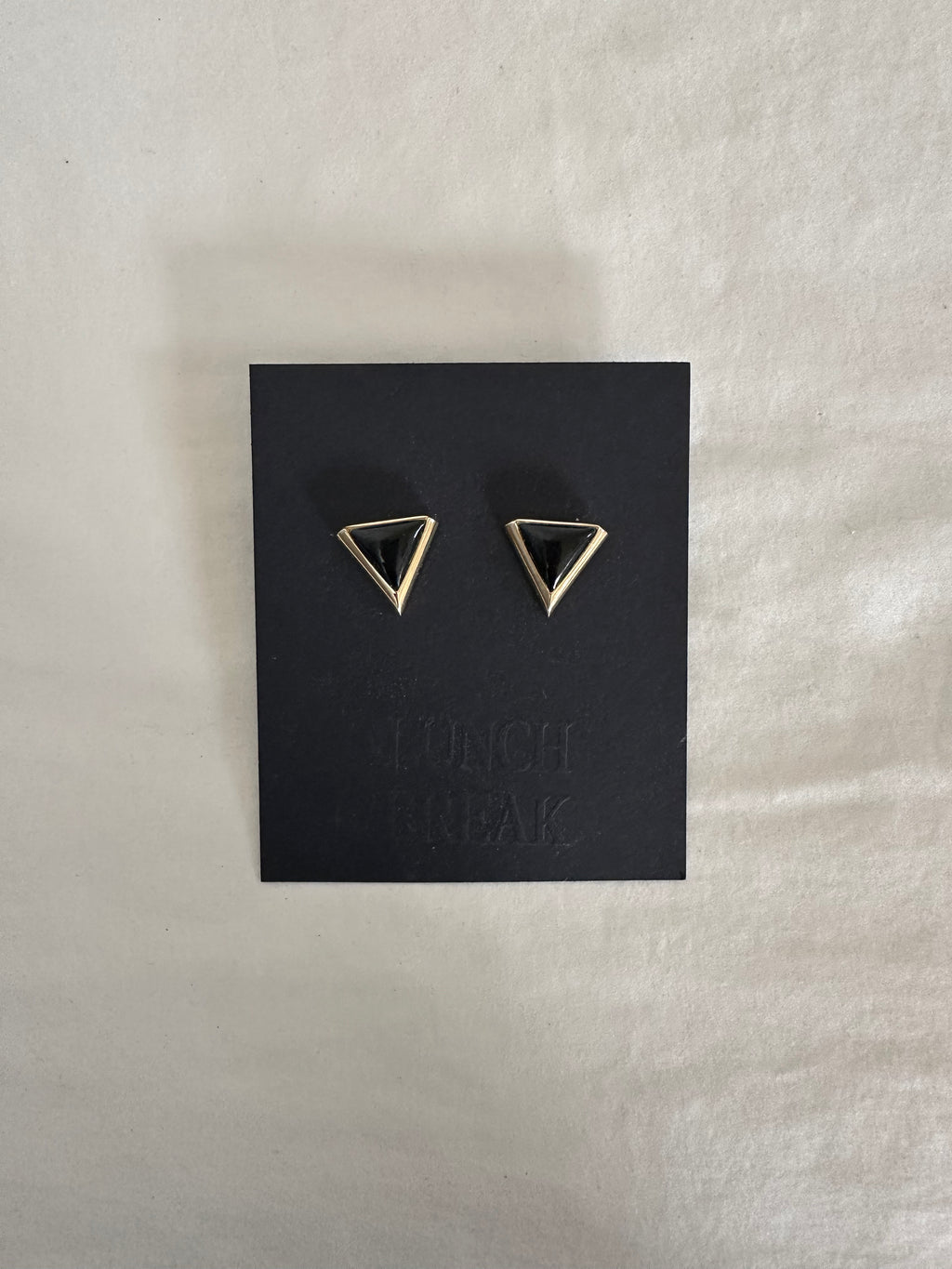 Black Triangle Stud Earrings