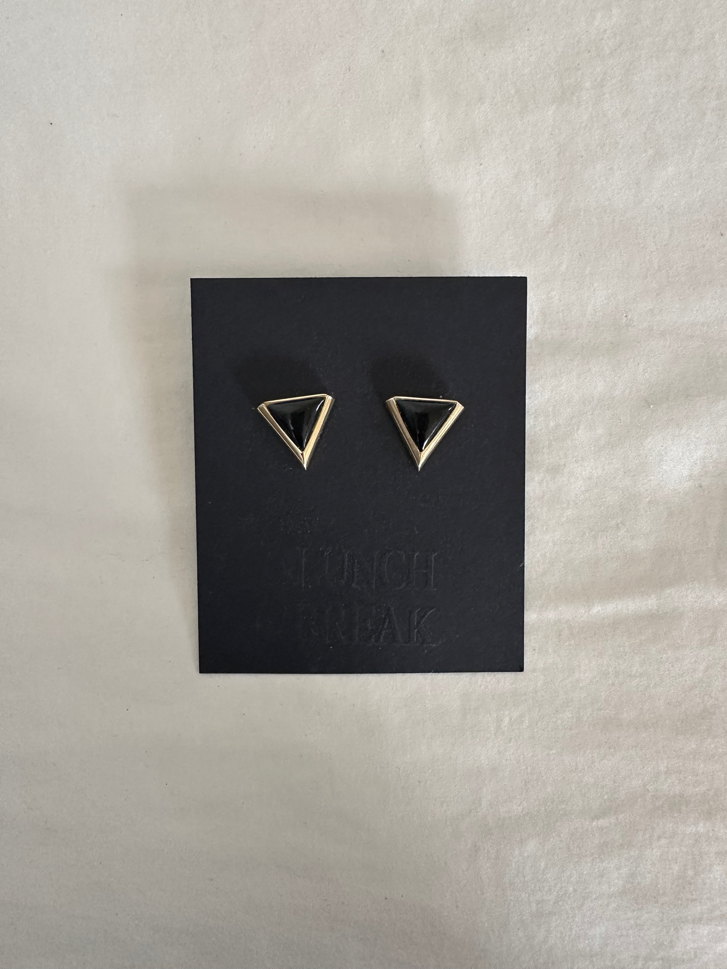 Black Triangle Stud Earrings