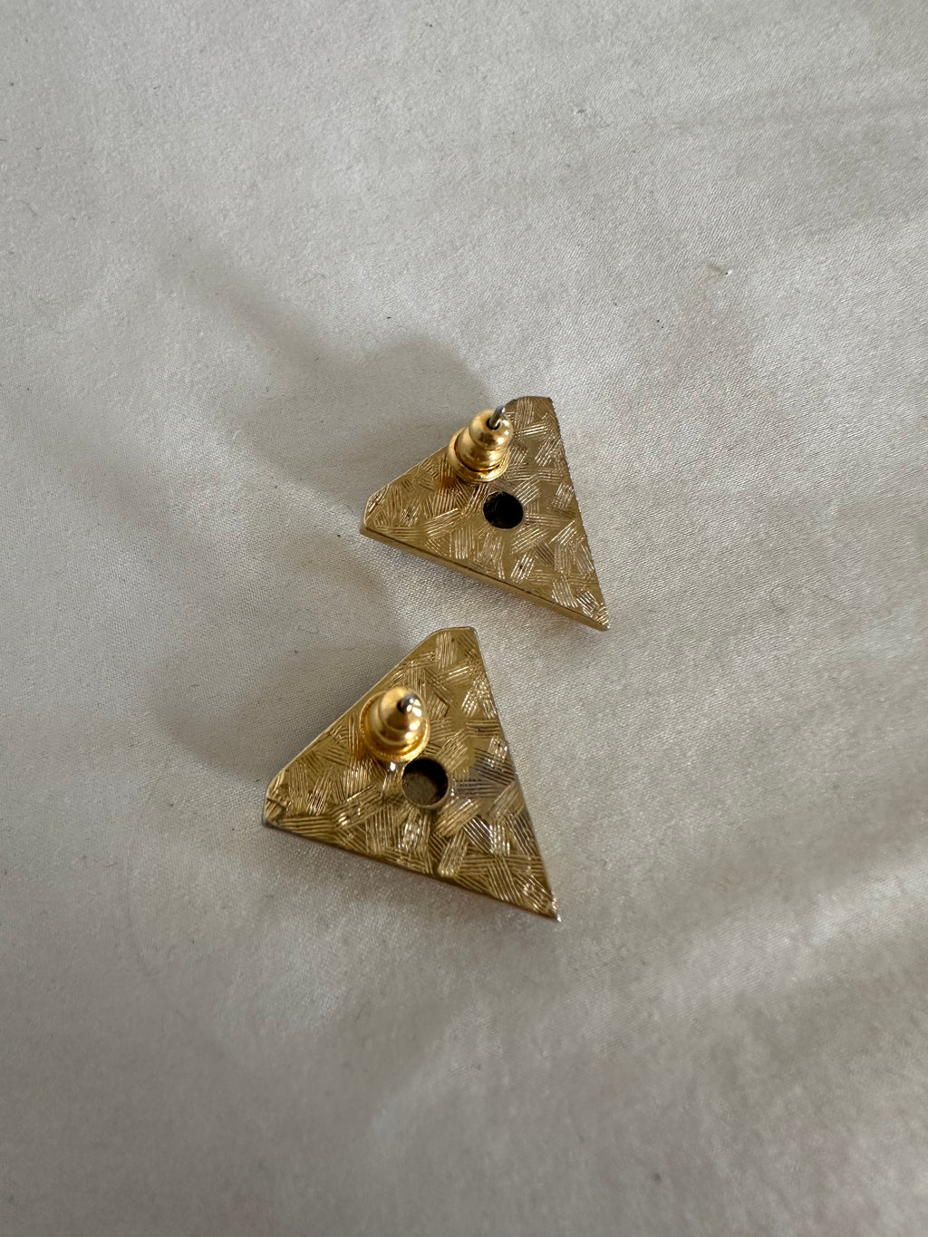 Black Triangle Stud Earrings