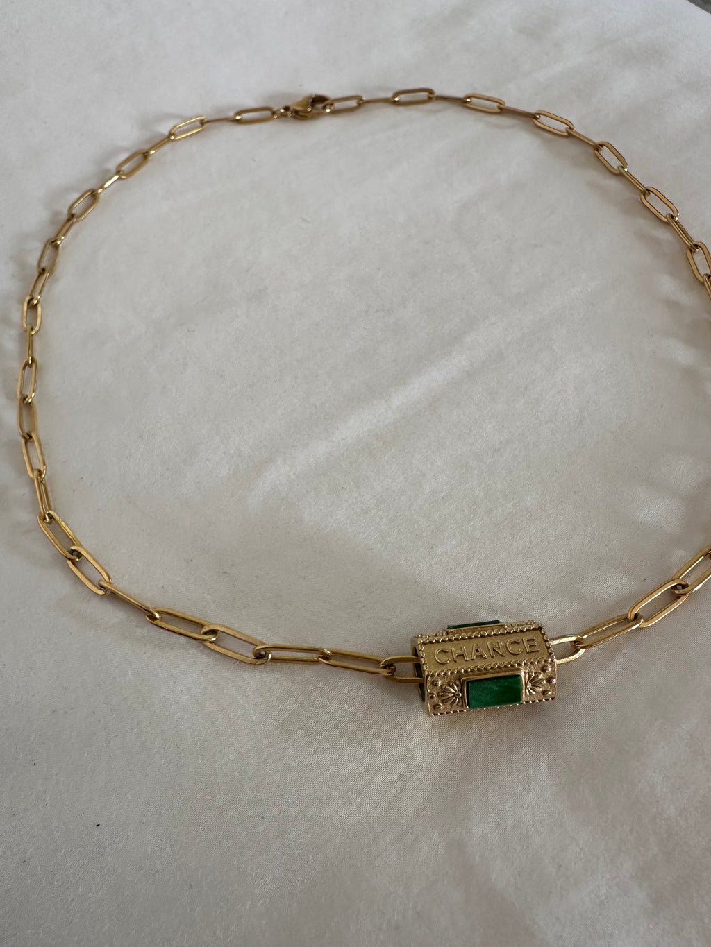 Gold Tone Charm Necklace