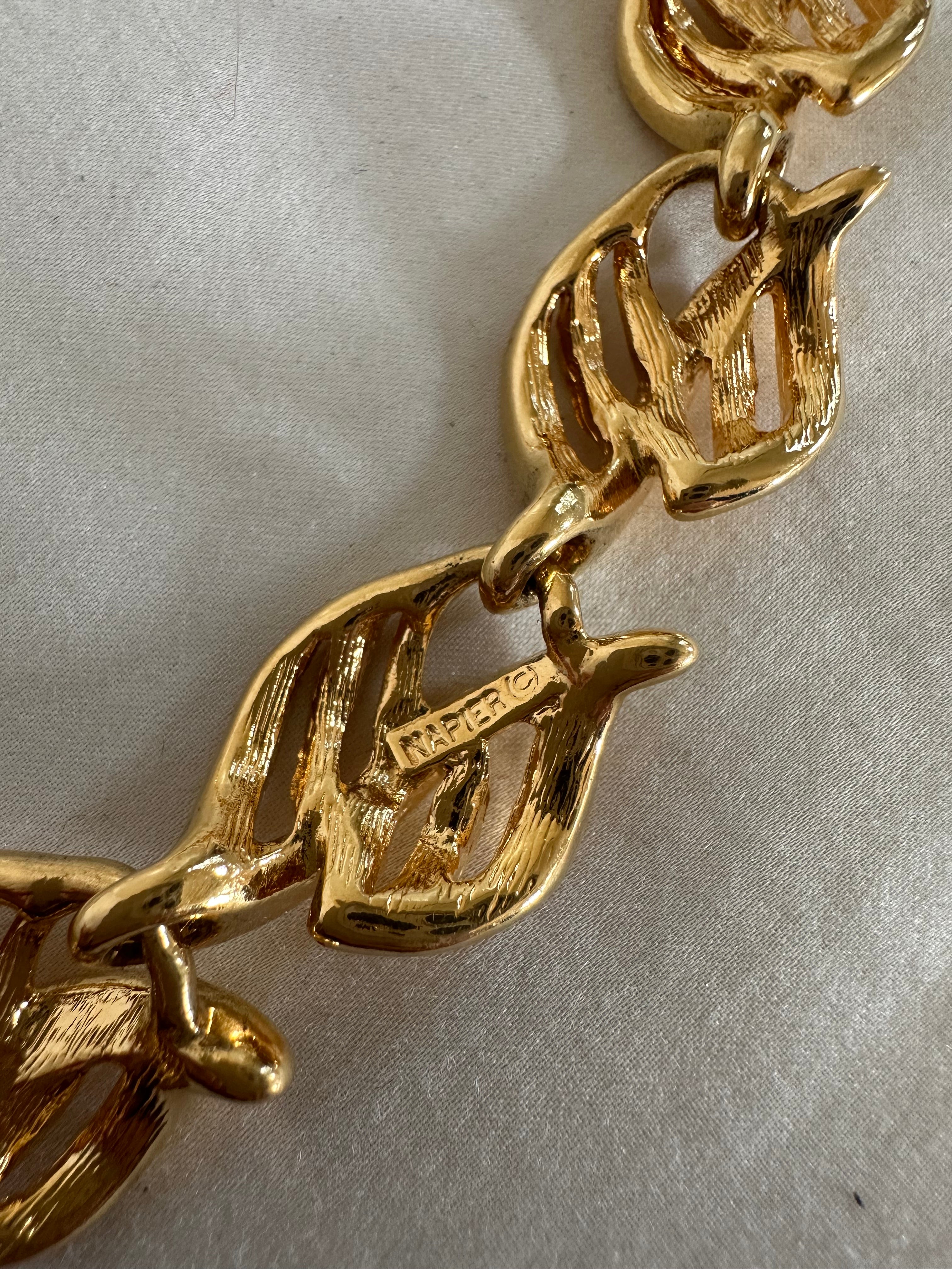 Napier Leaf Link Choker Necklace