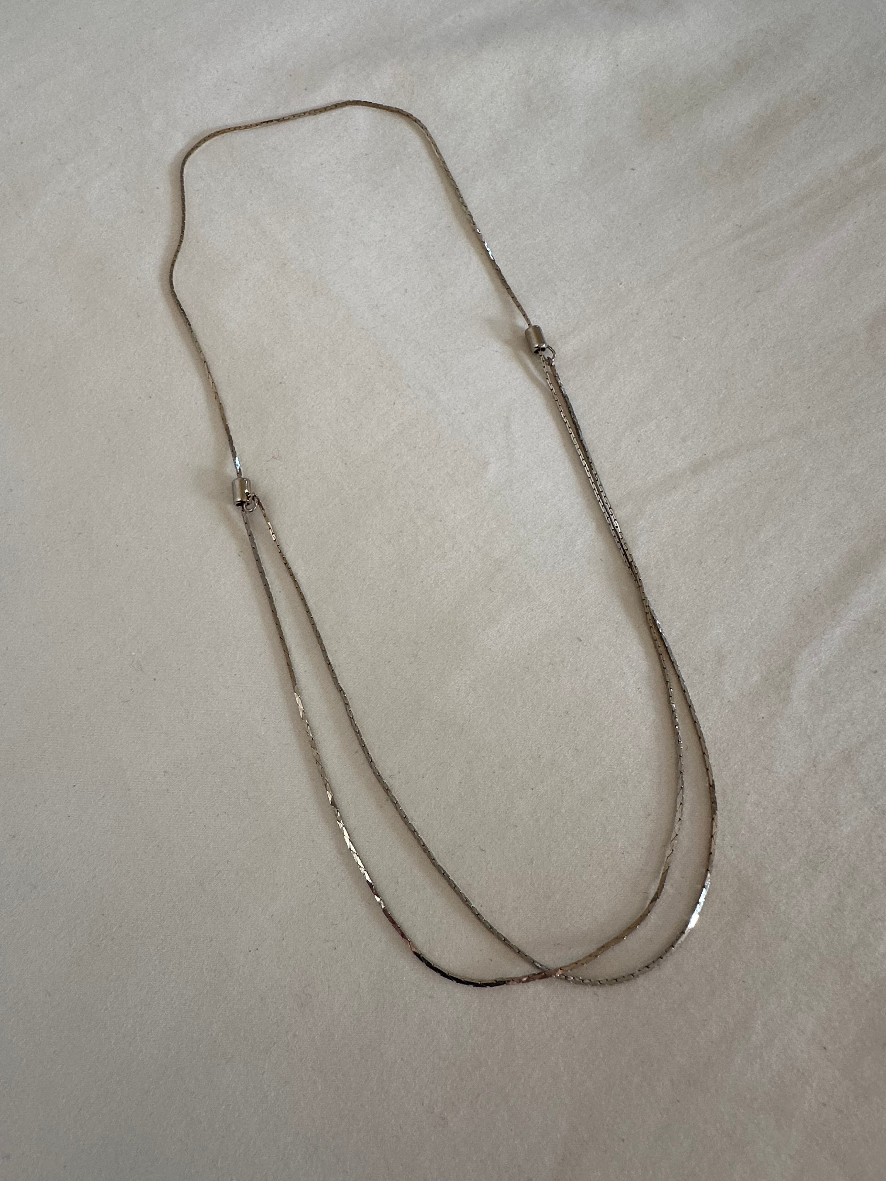 Adjustable Silver-Tone Double Chain Necklace
