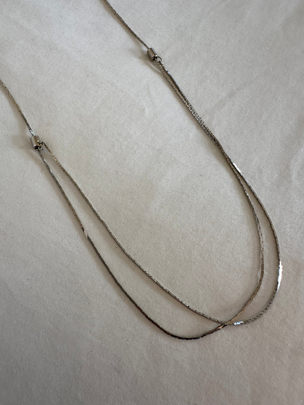 Adjustable Silver-Tone Double Chain Necklace