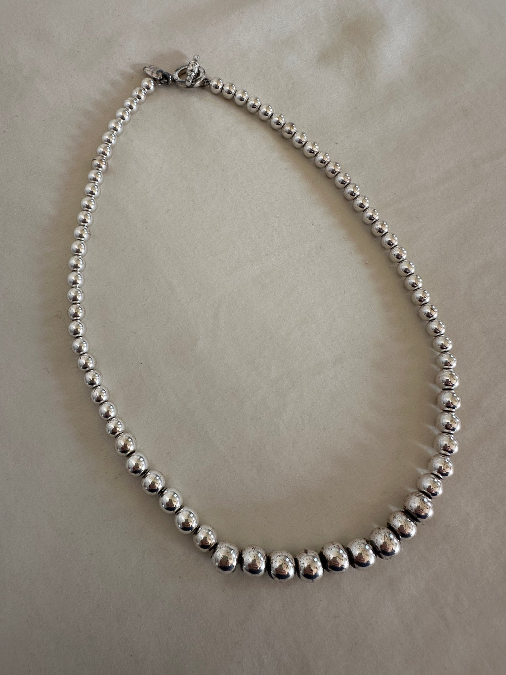 Lauren Ralph Lauren Silver Bead Necklace