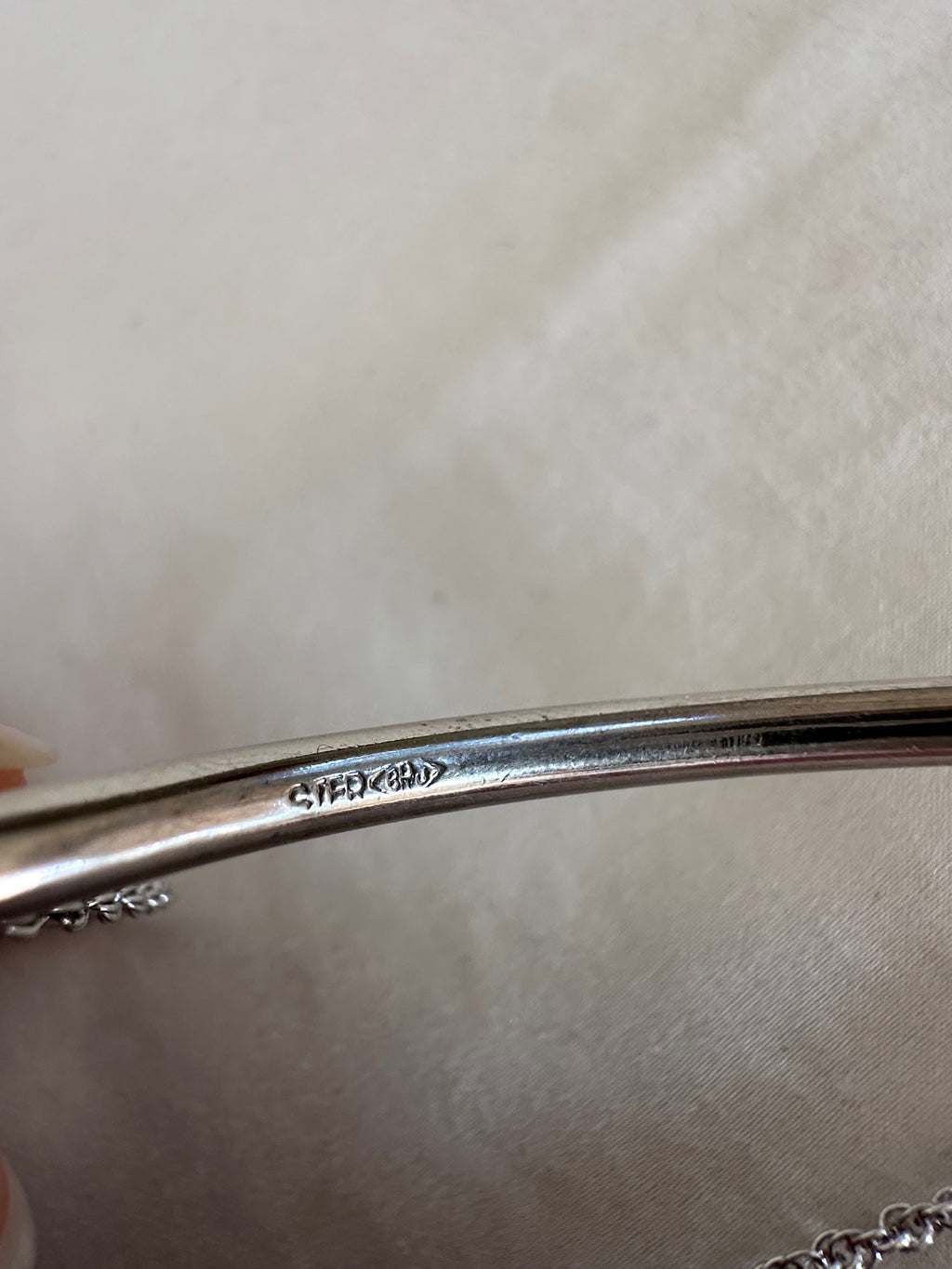 Sterling Silver Curved Bar Necklace