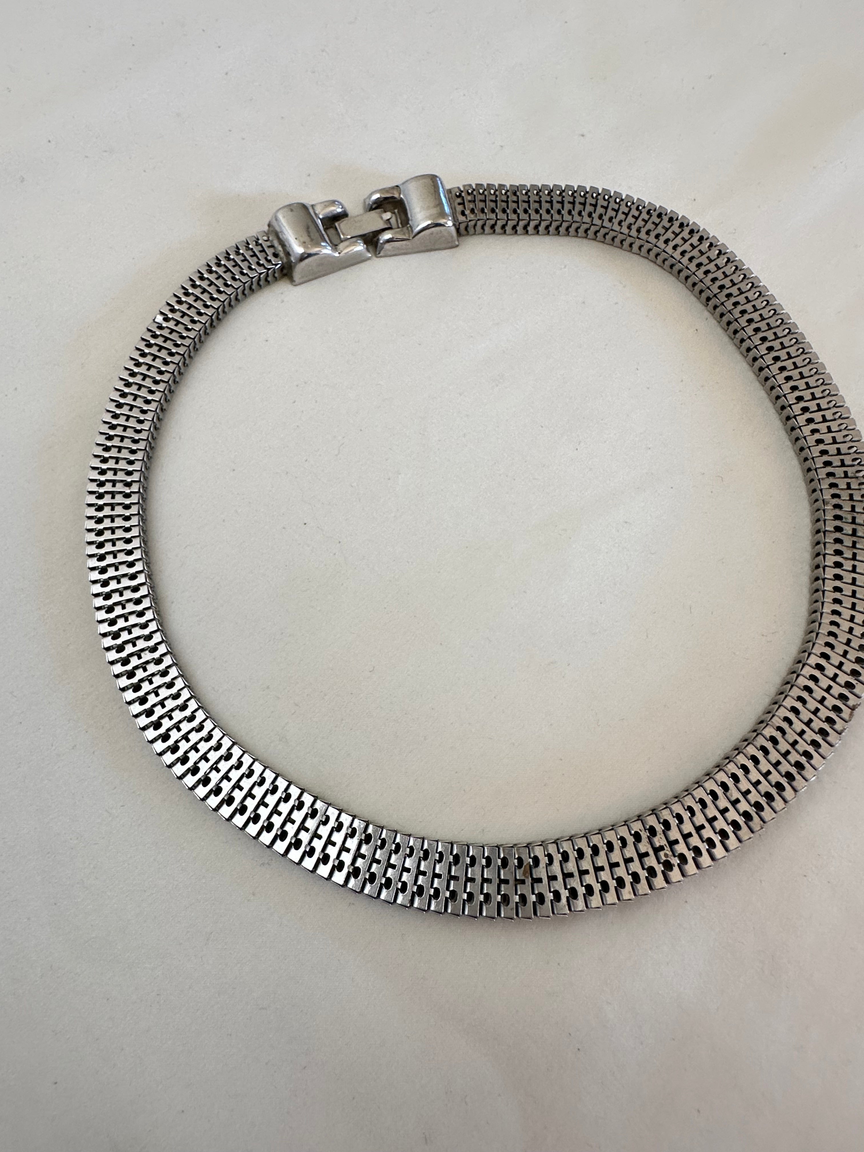 Kara Silver-Tone Mesh Choker