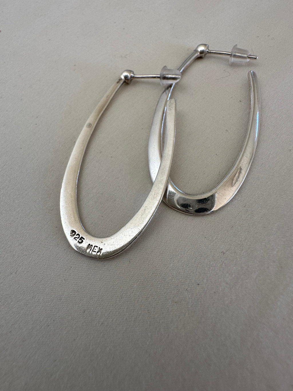 Mexican Sterling Silver Oval Hoops