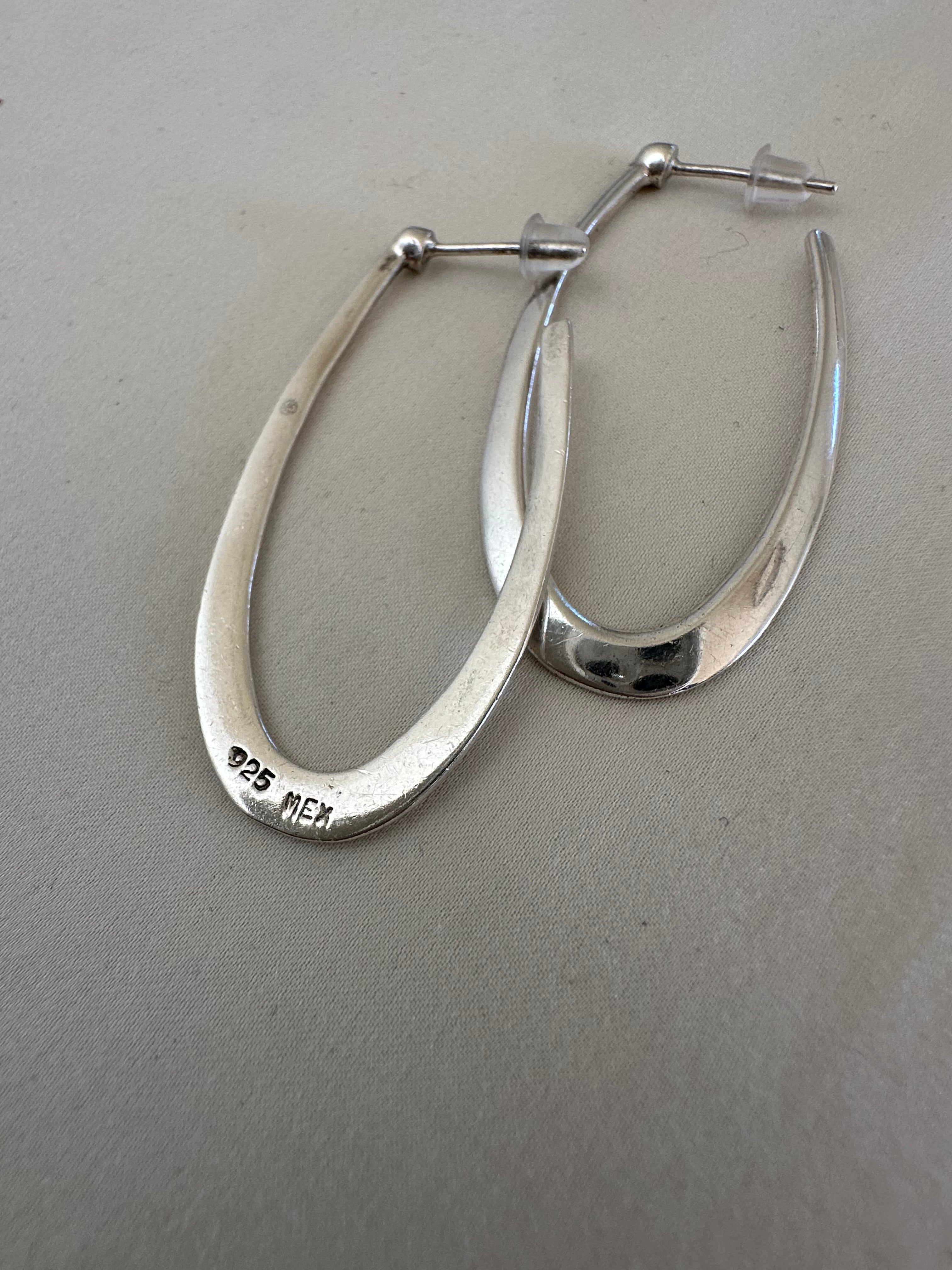 Mexican Sterling Silver Oval Hoops