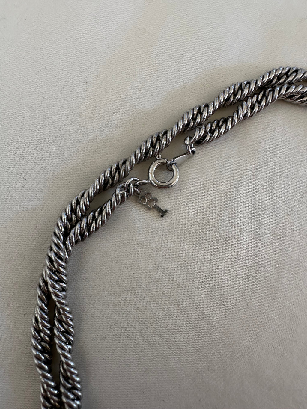 Twisted Silver-Tone Long Rope Chain Necklace