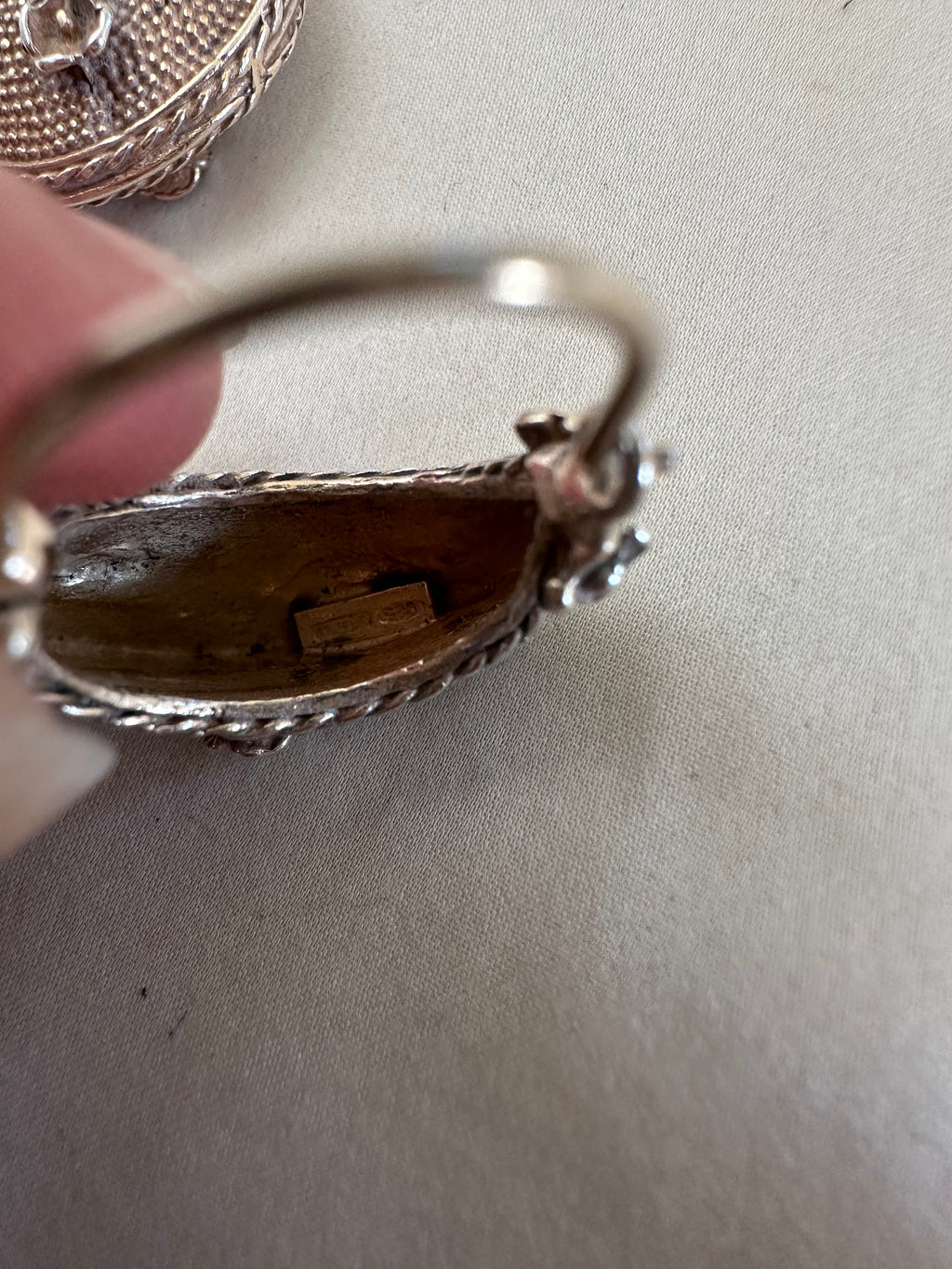 Sterling Silver Crescent Hoop Earrings