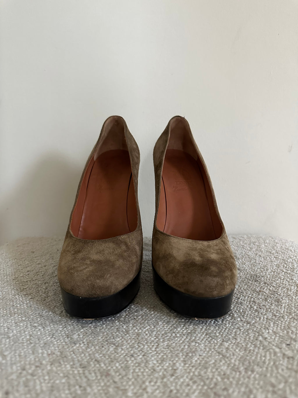 Lanvin Paris Green Suede Platform Heels — River Collection (2009)