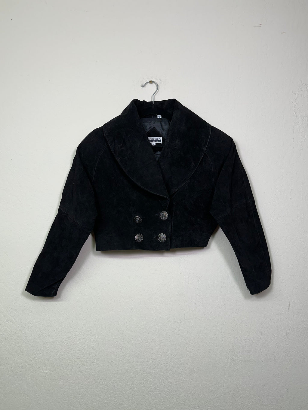 Black suede  western jacket on a white background