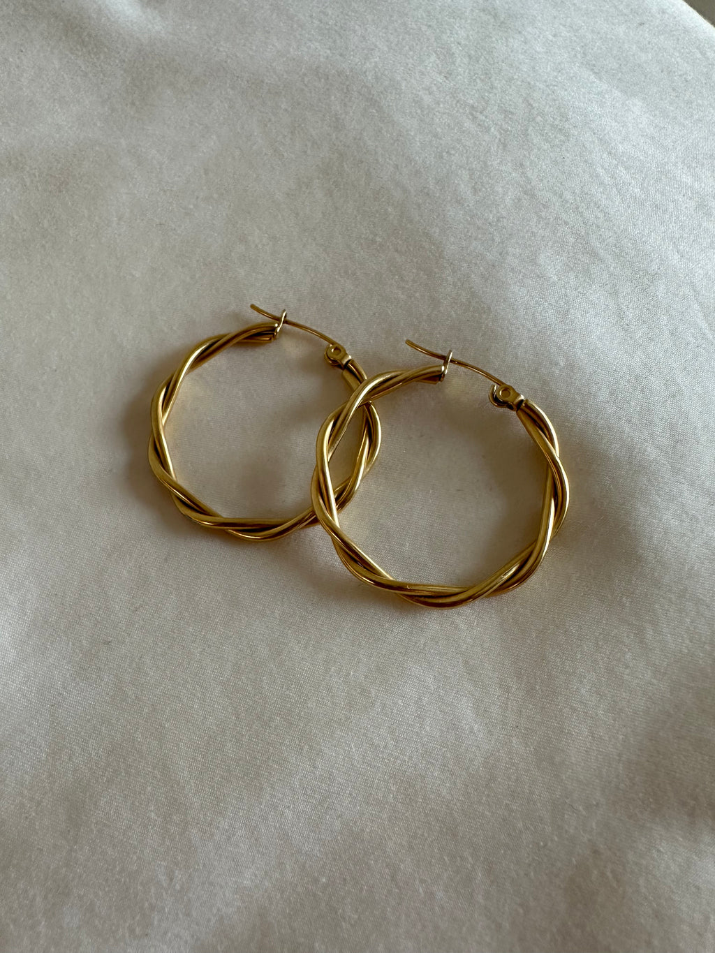 Twisted Gold-Tone Hoop Earrings