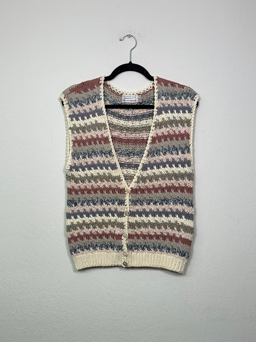Hand-Knit Striped Vest