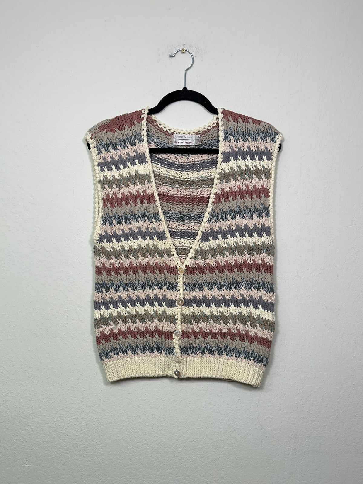 Hand-Knit Striped Vest