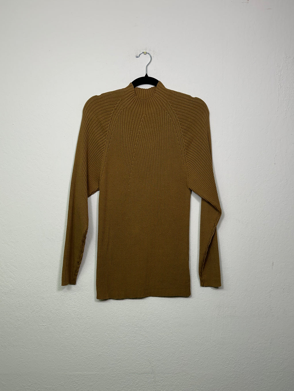 Ribbed Mock Neck Knit Top