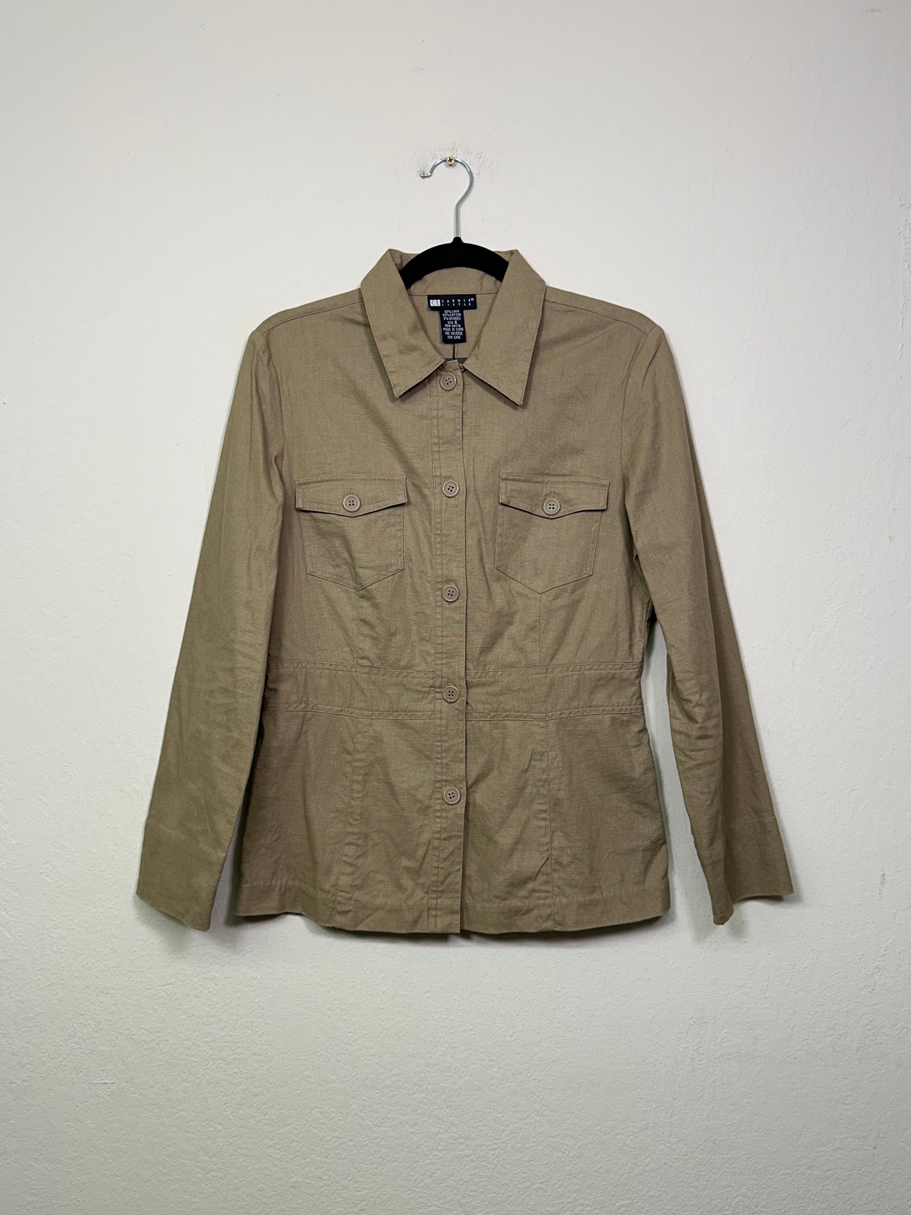 Linen-Blend Utility Jacket