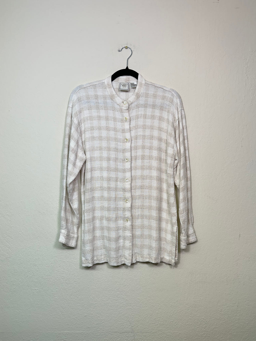 Black & White Plaid Flannel Shirt