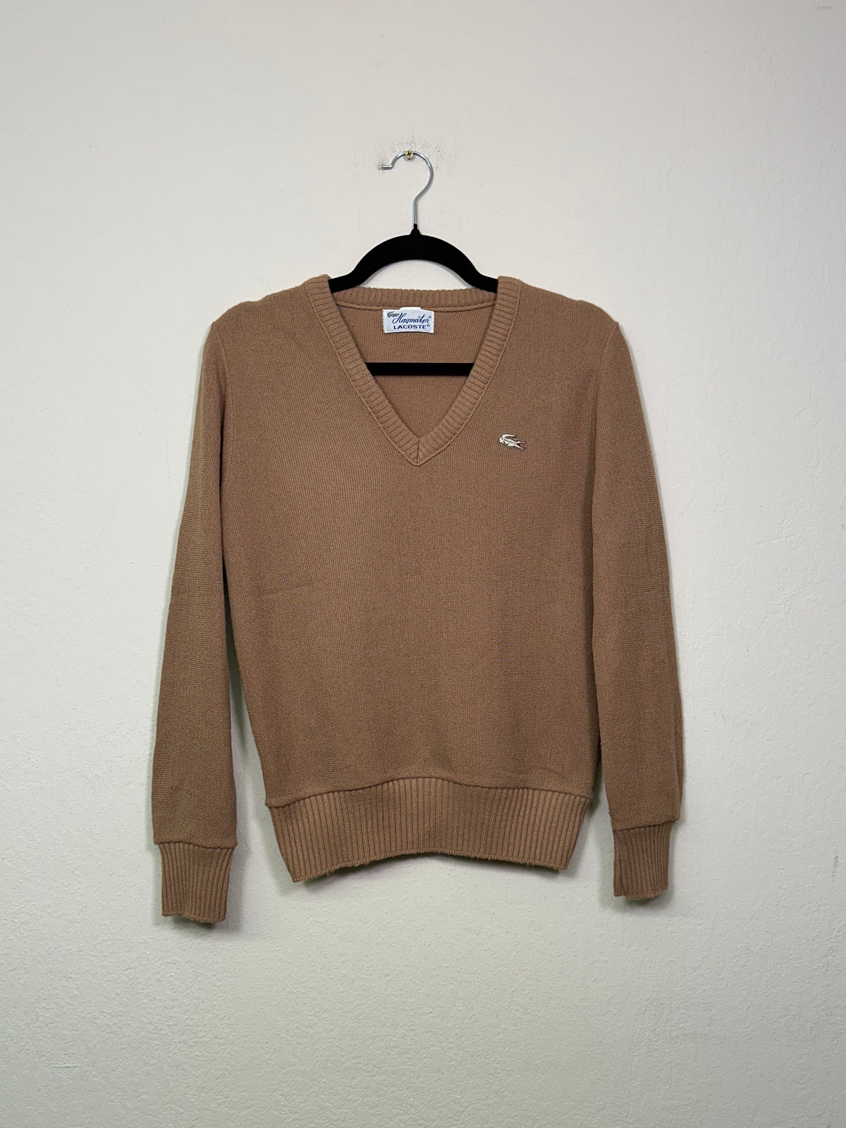 70s Lacoste V-Neck Knit Sweater